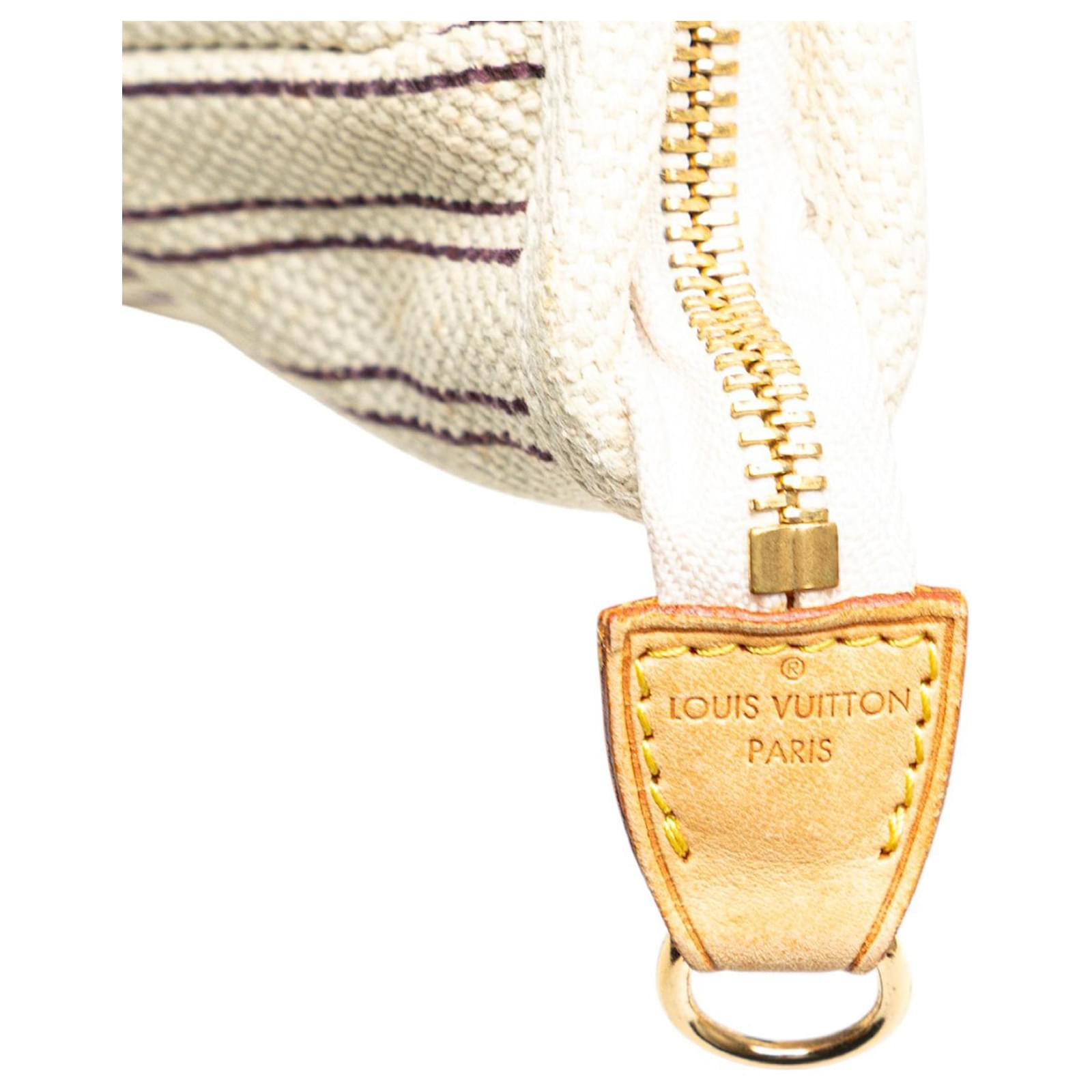 Louis Vuitton White Antigua Cabas MM Navy blue Cloth Cloth ref.2399773