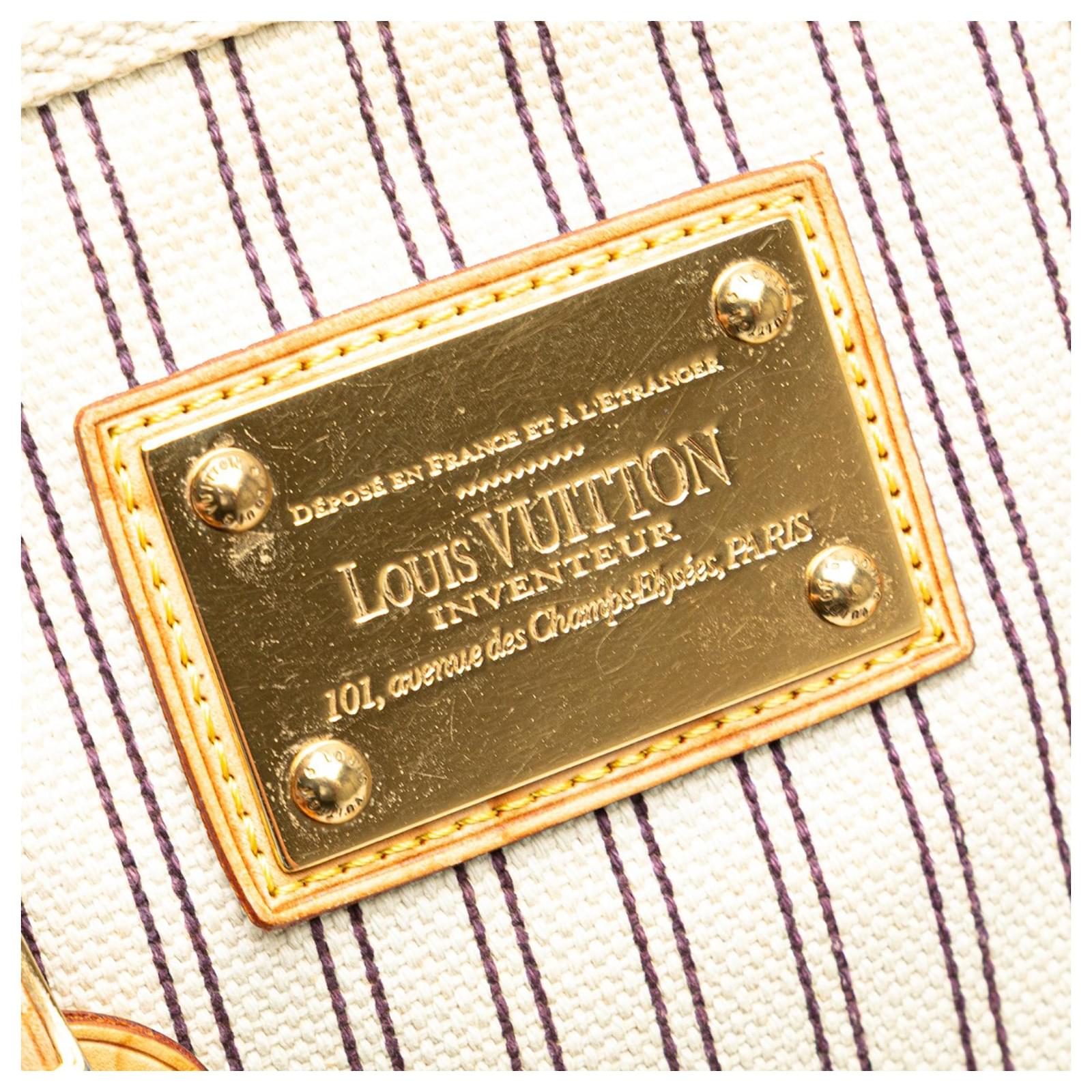 Louis Vuitton White Antigua Cabas MM Navy blue Cloth Cloth ref.2399773