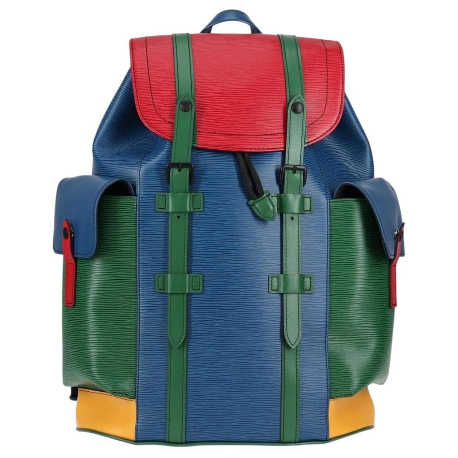 LOUIS VUITTON Epi Christopher PM Backpack Tricolor Blue Red M55565 Auth 122883M Leather ref.2400285