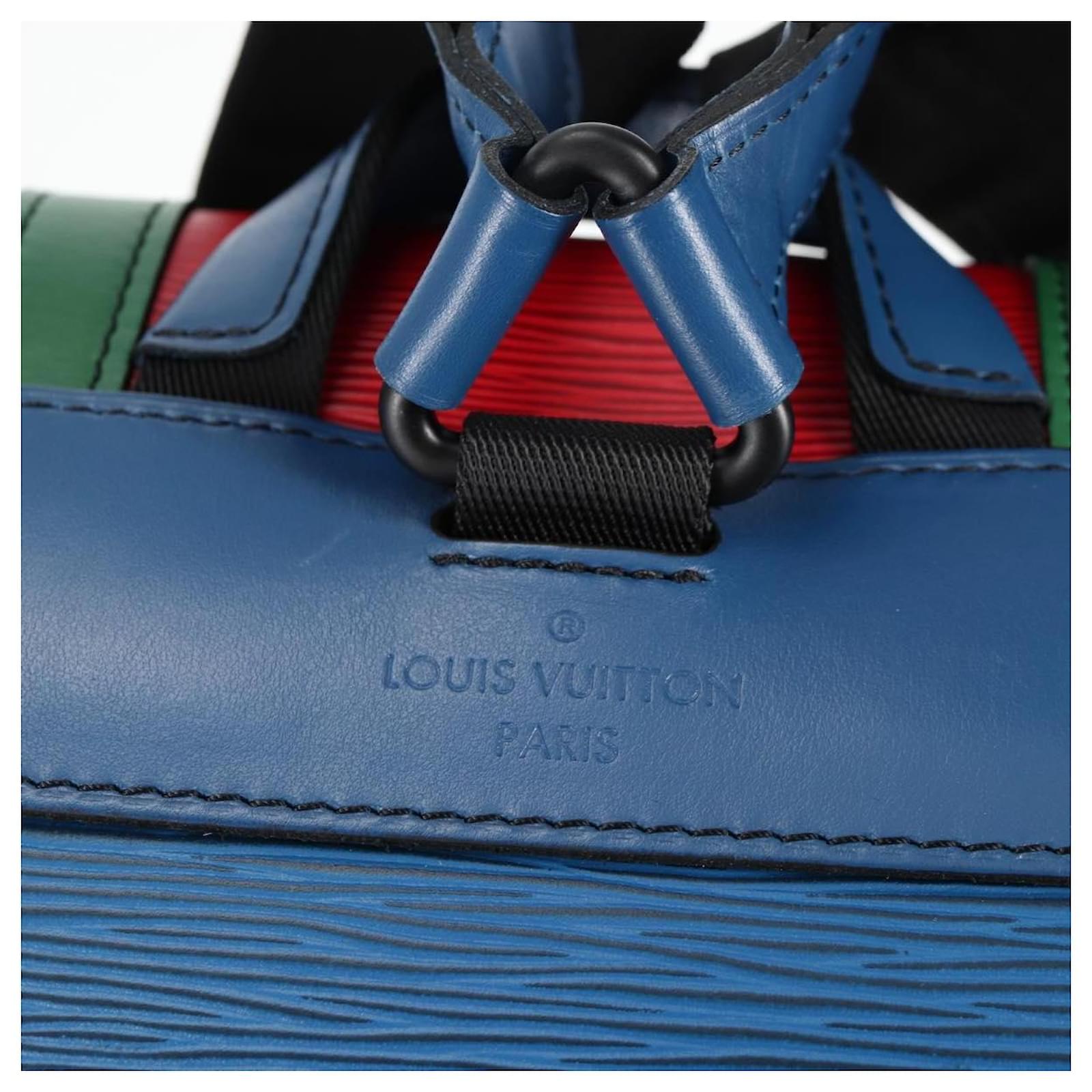 LOUIS VUITTON Epi Christopher PM Backpack Tricolor Blue Red M55565 Auth 122883M Leather ref.2400285