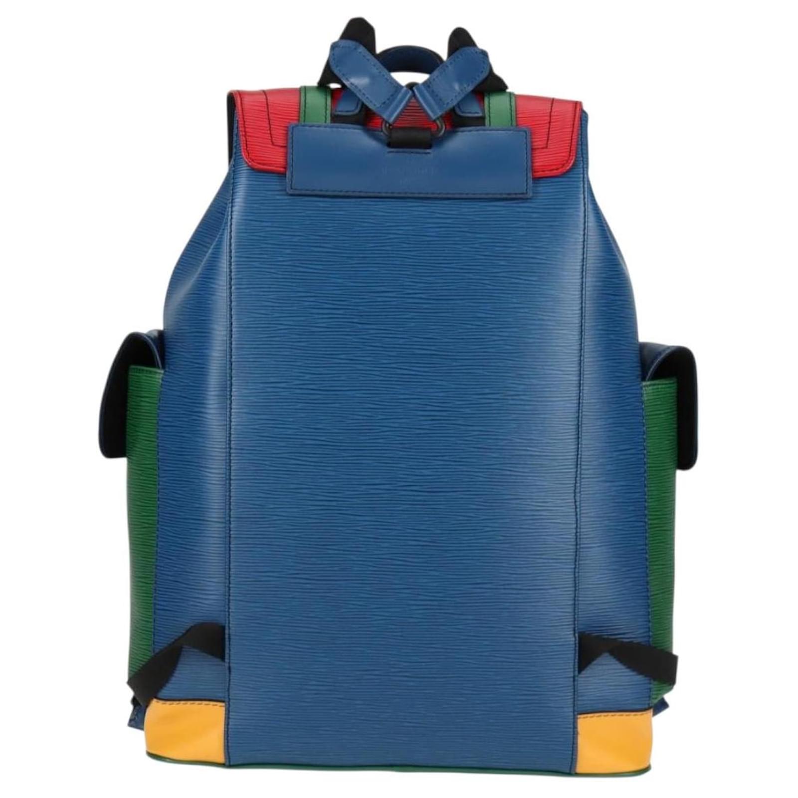 LOUIS VUITTON Epi Christopher PM Backpack Tricolor Blue Red M55565 Auth 122883M Leather ref.2400285