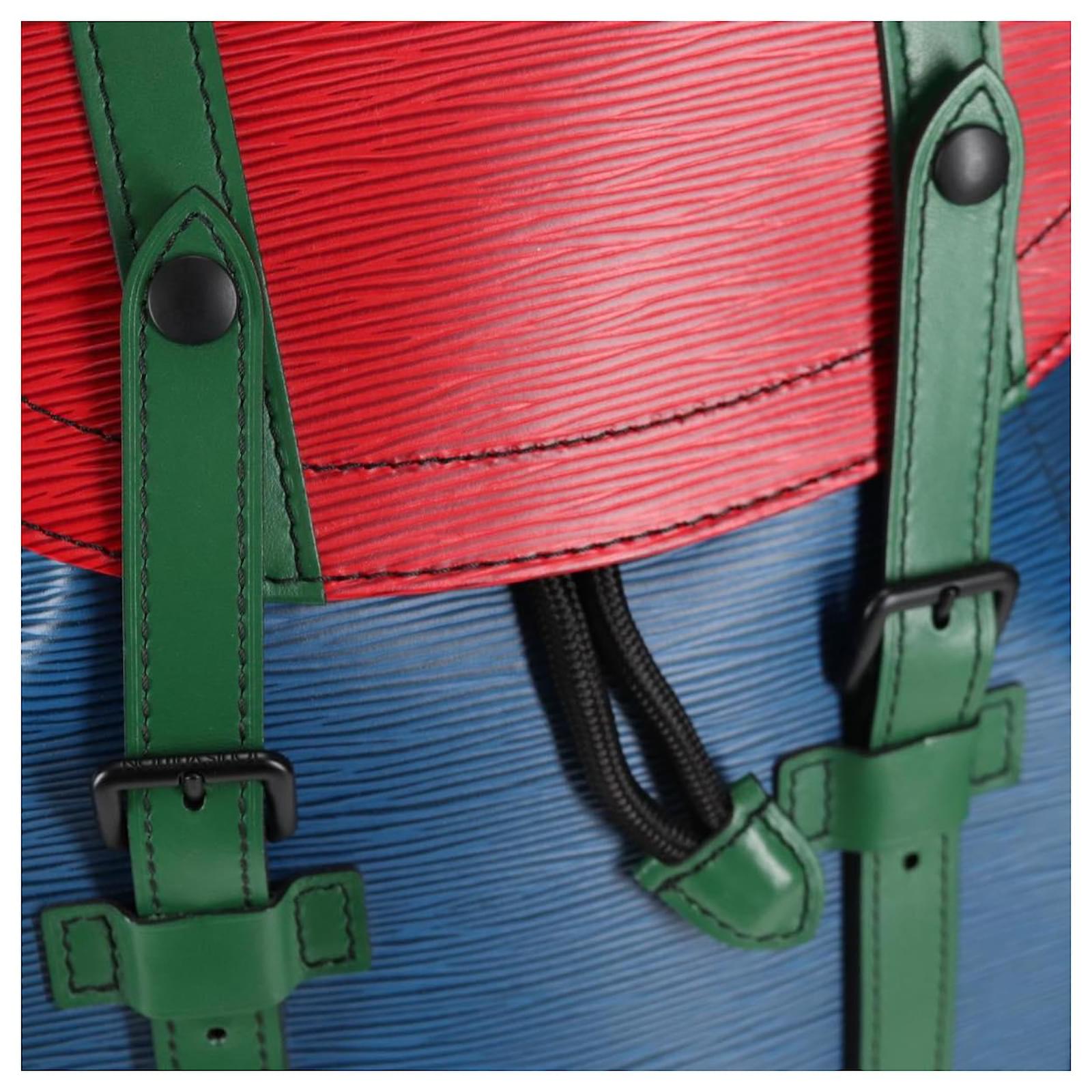 LOUIS VUITTON Epi Christopher PM Backpack Tricolor Blue Red M55565 Auth 122883M Leather ref.2400285