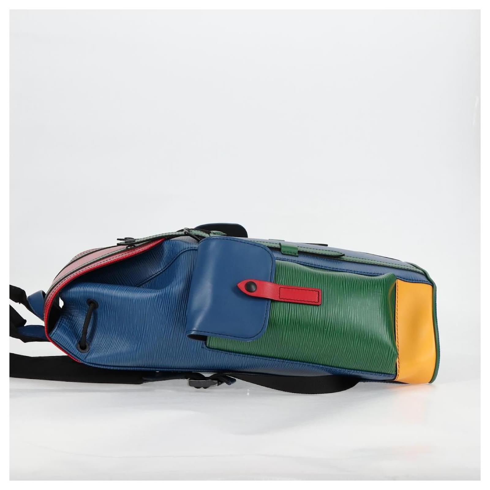 LOUIS VUITTON Epi Christopher PM Backpack Tricolor Blue Red M55565 Auth 122883M Leather ref.2400285