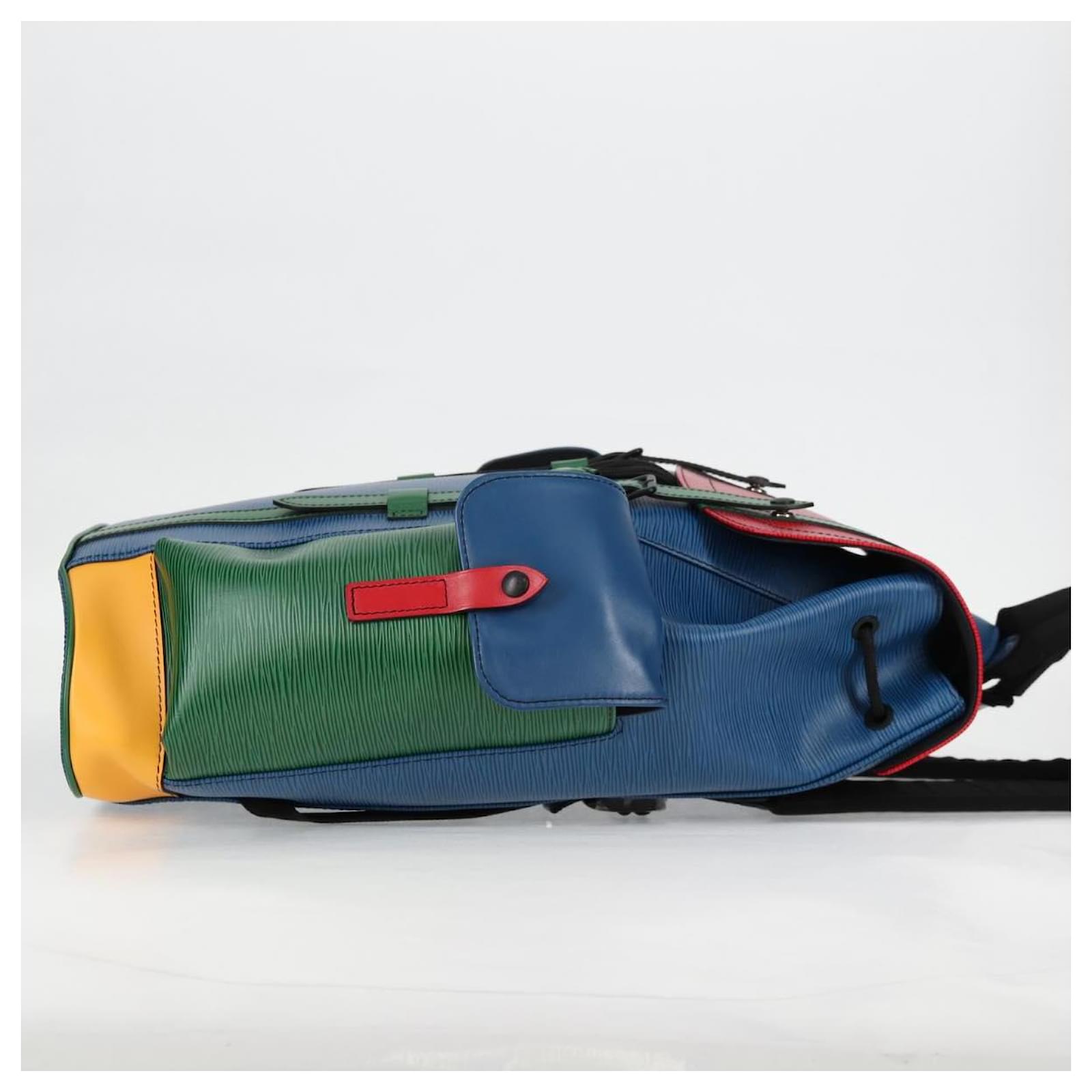 LOUIS VUITTON Epi Christopher PM Backpack Tricolor Blue Red M55565 Auth 122883M Leather ref.2400285