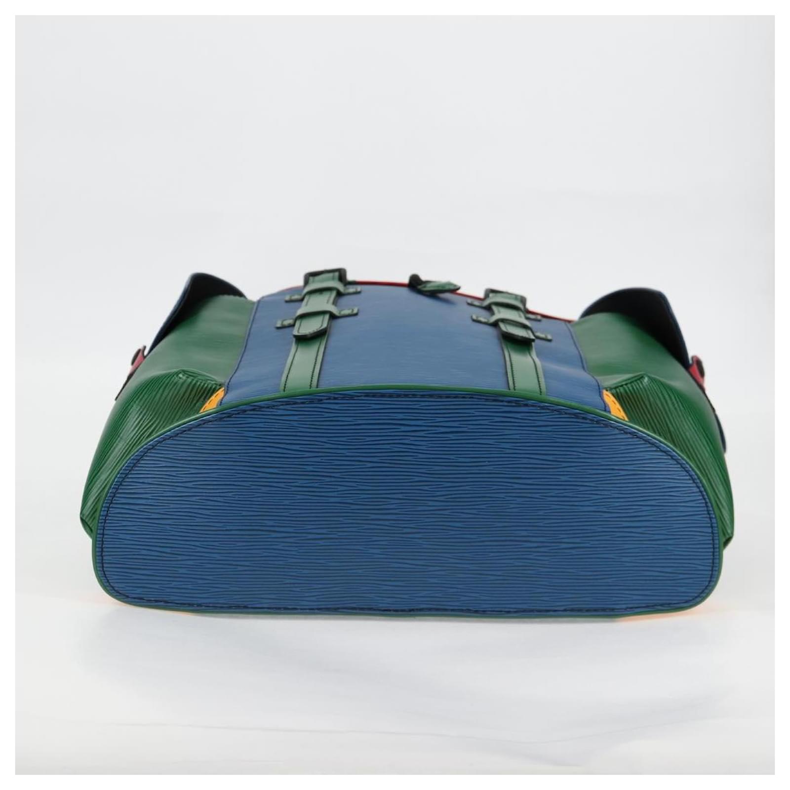 LOUIS VUITTON Epi Christopher PM Backpack Tricolor Blue Red M55565 Auth 122883M Leather ref.2400285