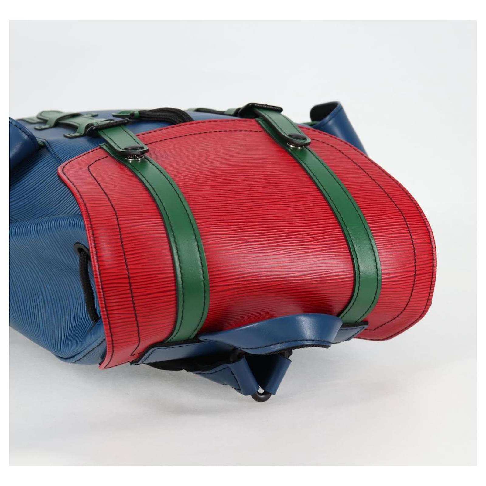 LOUIS VUITTON Epi Christopher PM Backpack Tricolor Blue Red M55565 Auth 122883M Leather ref.2400285