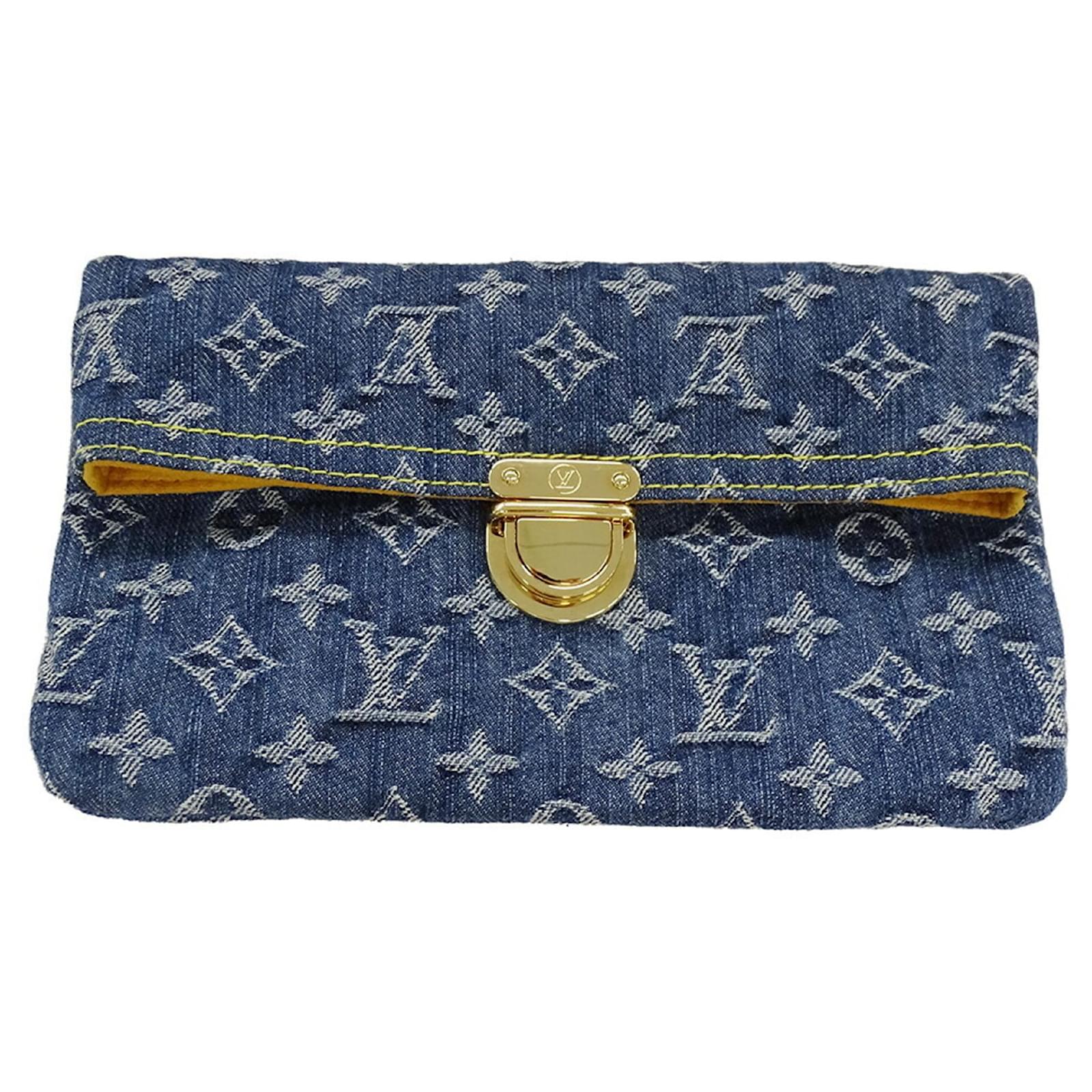 Louis Vuitton Monogram Denim Clutch Bag Blue ref.2401461
