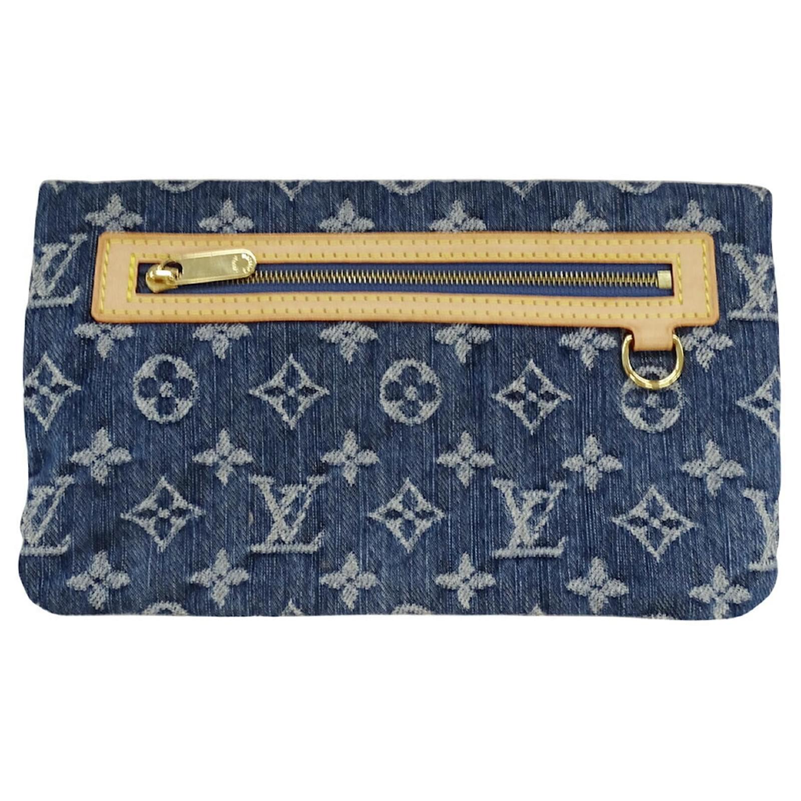 Louis Vuitton Monogram Denim Clutch Bag Blue ref.2401461