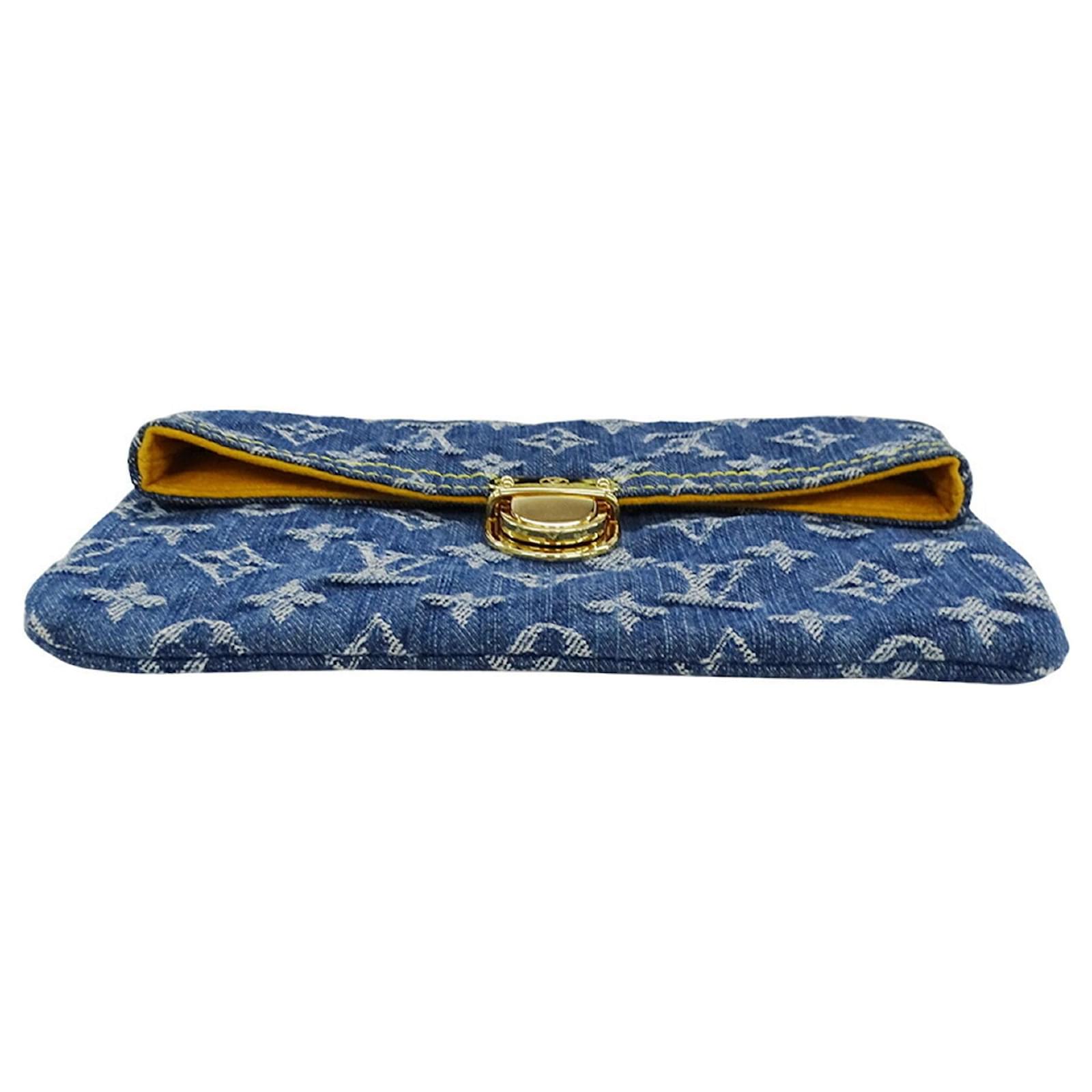 Louis Vuitton Monogram Denim Clutch Bag Blue ref.2401461
