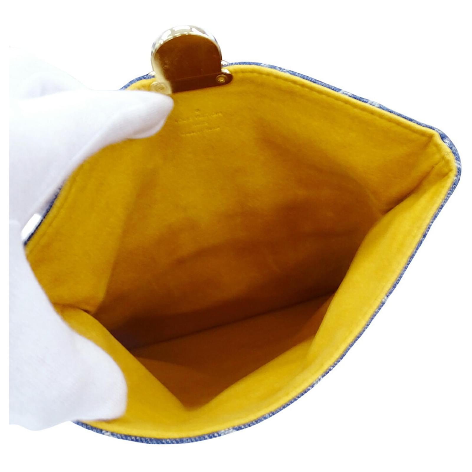 Louis Vuitton Monogram Denim Clutch Bag Blue ref.2401461