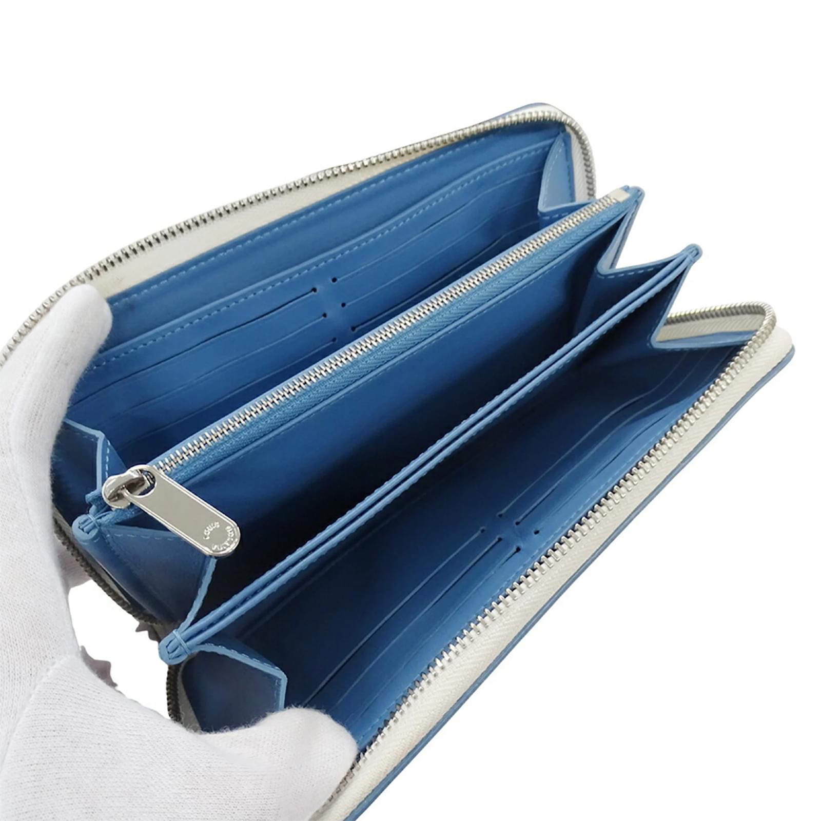 Louis Vuitton Mahina Women's Zippy Wallet Blue Leather  ref.2401566