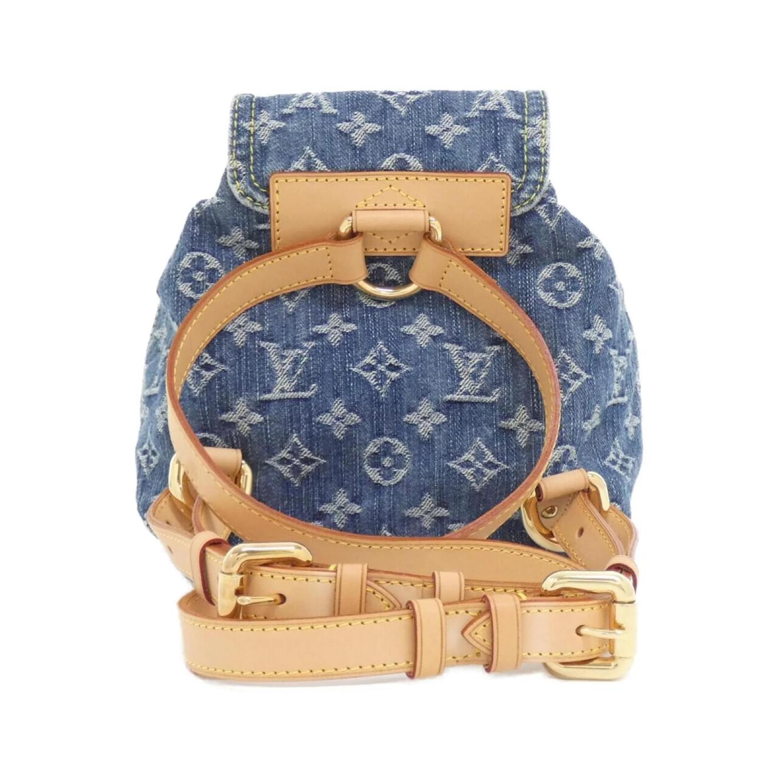 Louis Vuitton Monogram Denim Sac Ado PM Backpack Blue  ref.2402486