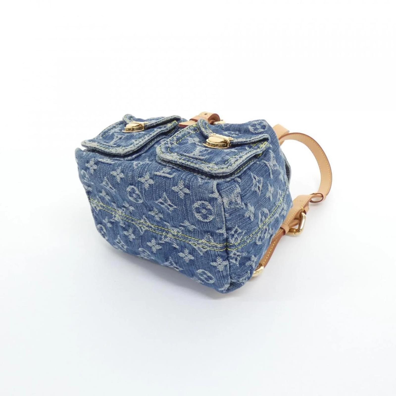 Louis Vuitton Monogram Denim Sac Ado PM Backpack Blue  ref.2402486