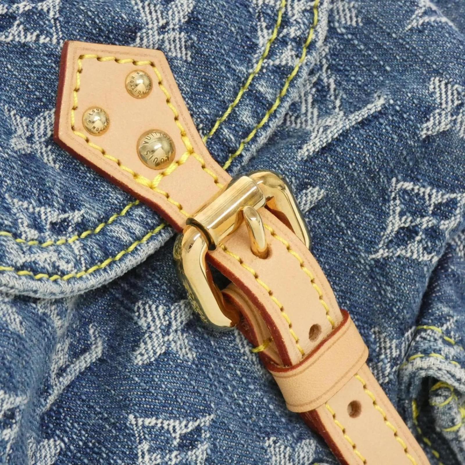 Louis Vuitton Monogram Denim Sac Ado PM Backpack Blue  ref.2402486