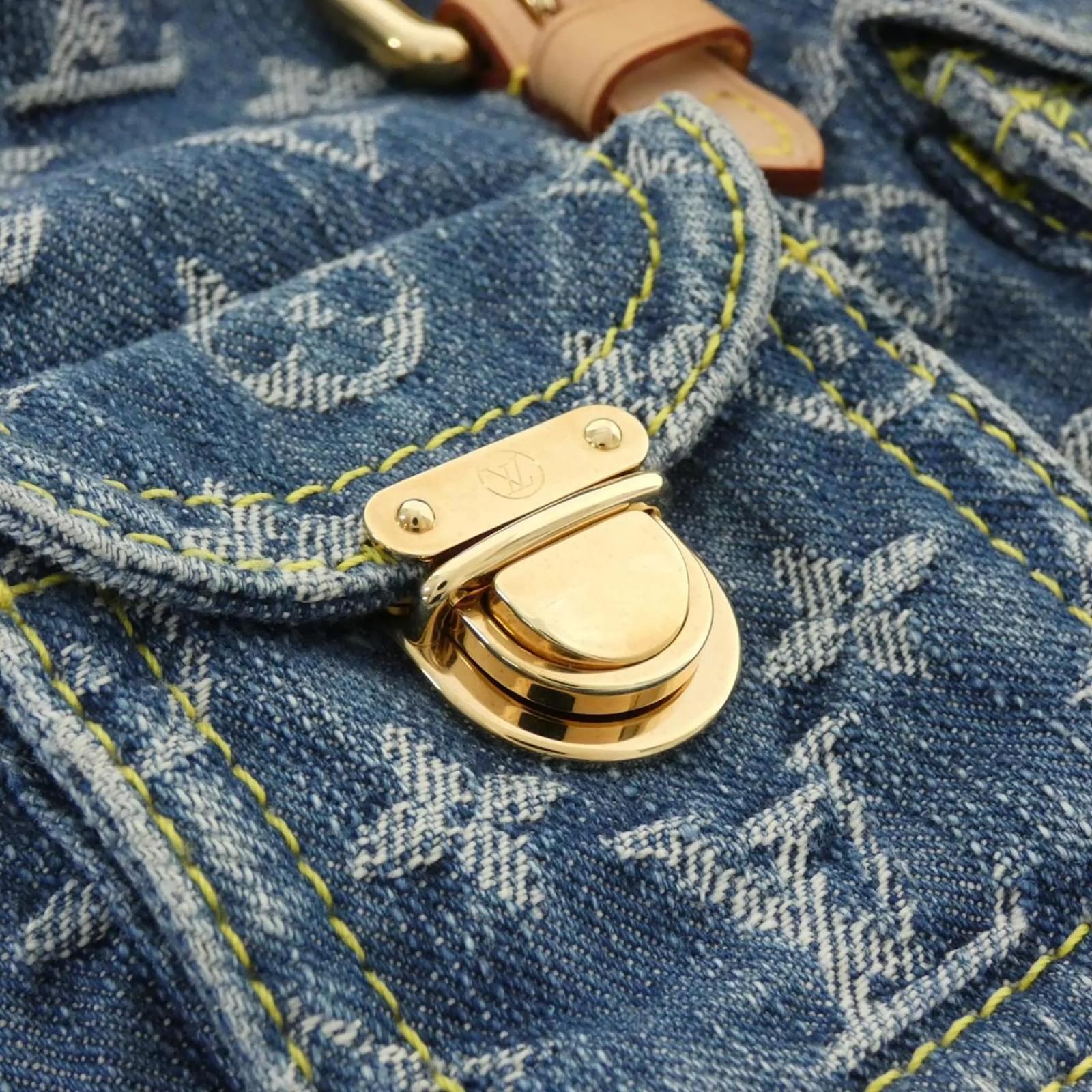 Louis Vuitton Monogram Denim Sac Ado PM Backpack Blue  ref.2402486