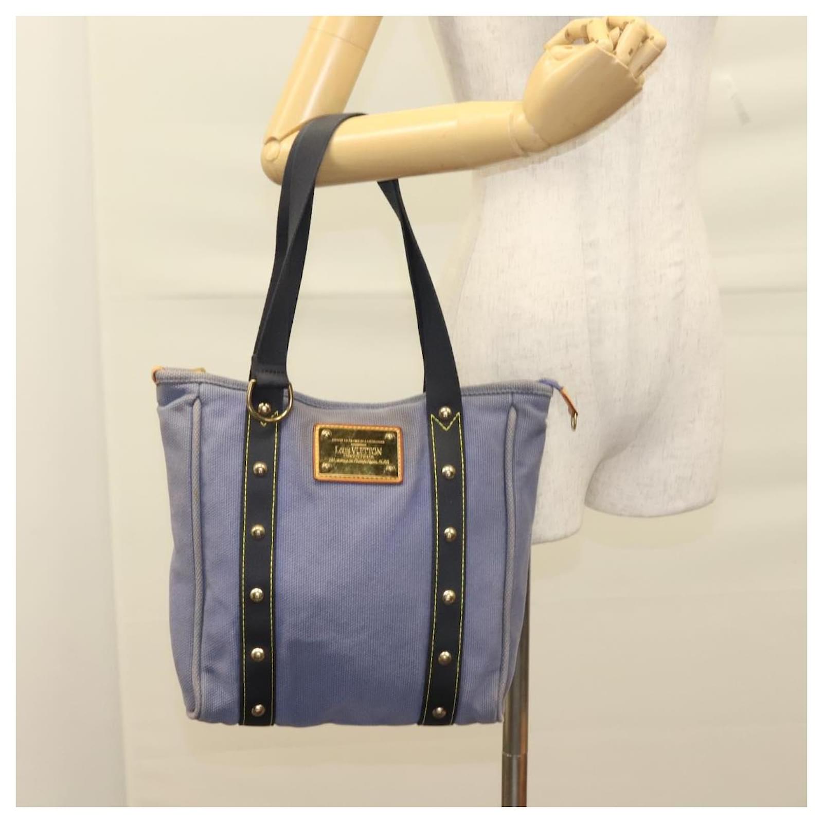 LOUIS VUITTON Antigua Cabas MM Tote Bag Blue M40087 LV Auth bs28097 Cloth  ref.2402826