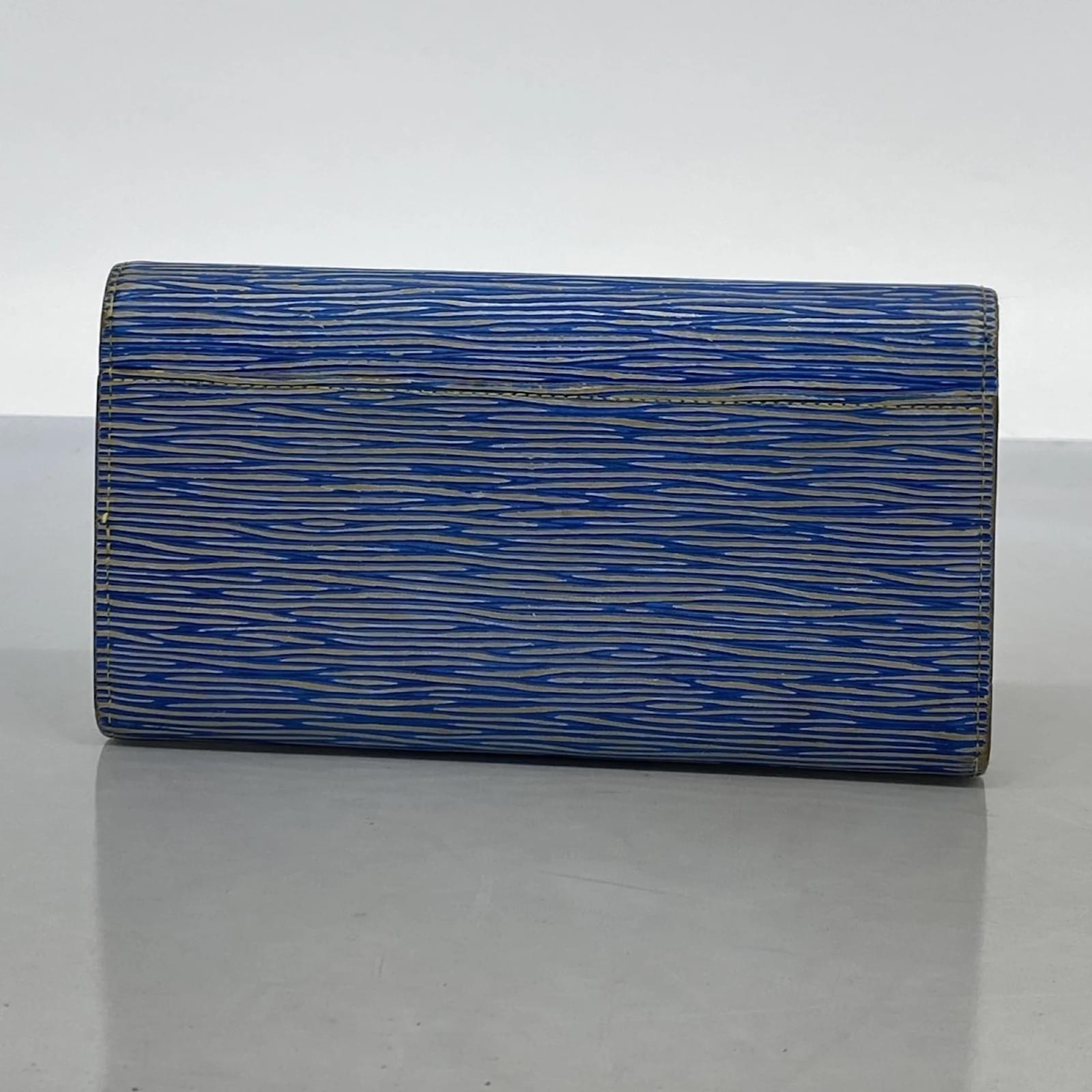 Louis Vuitton Epi Denim Portefeuille Sarah Wallet Blue  ref.2403685