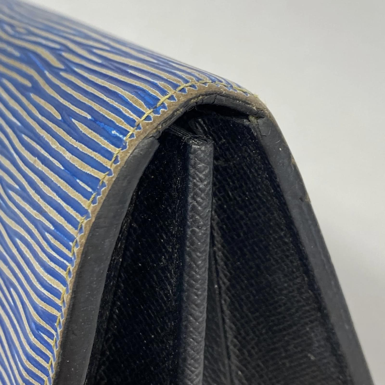 Louis Vuitton Epi Denim Portefeuille Sarah Wallet Blue  ref.2403685
