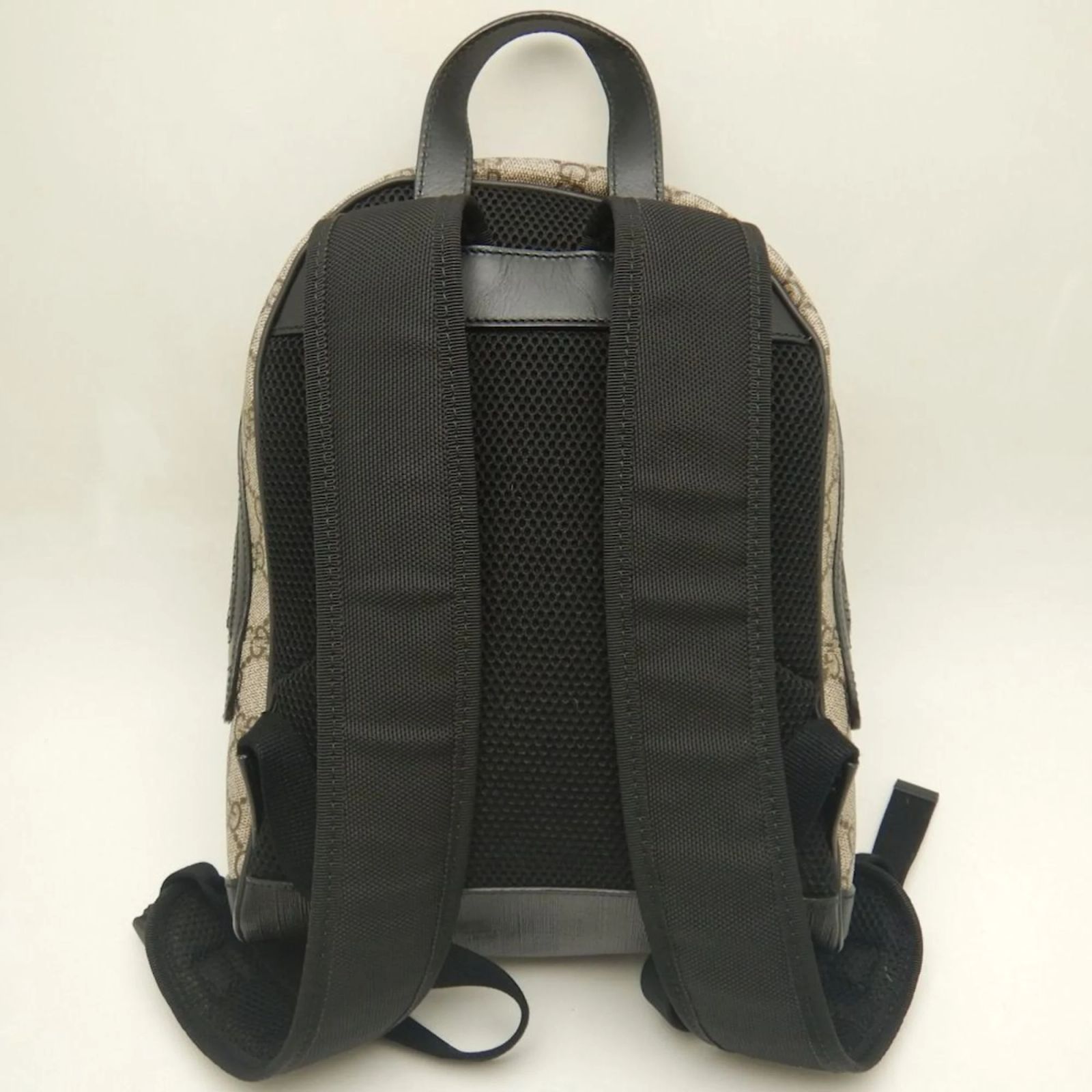 Gucci 429020 Backpack in GG Supreme Canvas Black Beige Cloth  display picture 3