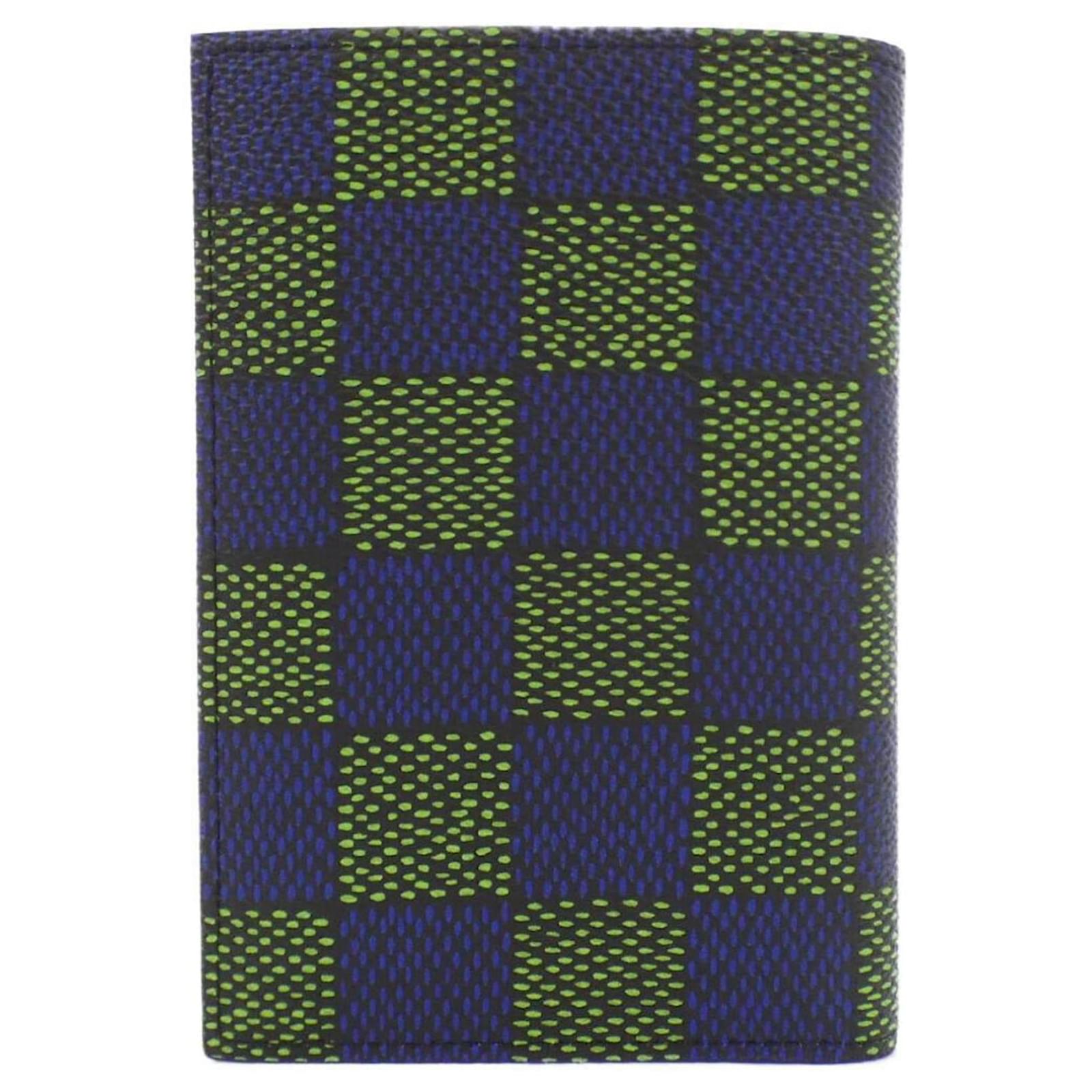 Louis Vuitton Damier Heritage Passport Cover Blue Green Cloth  ref.2408591