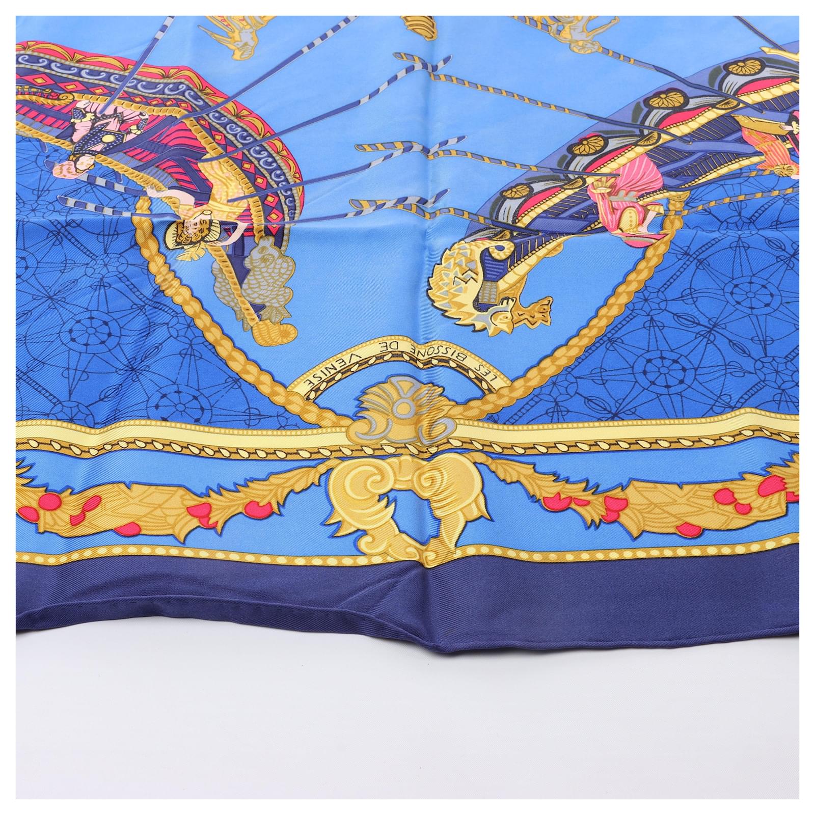 HERMES スカーフ　カレ90 Les Bissone De Venise Hermes Les Bissone de Venise Silk Scarf 90 - Consigned Designs