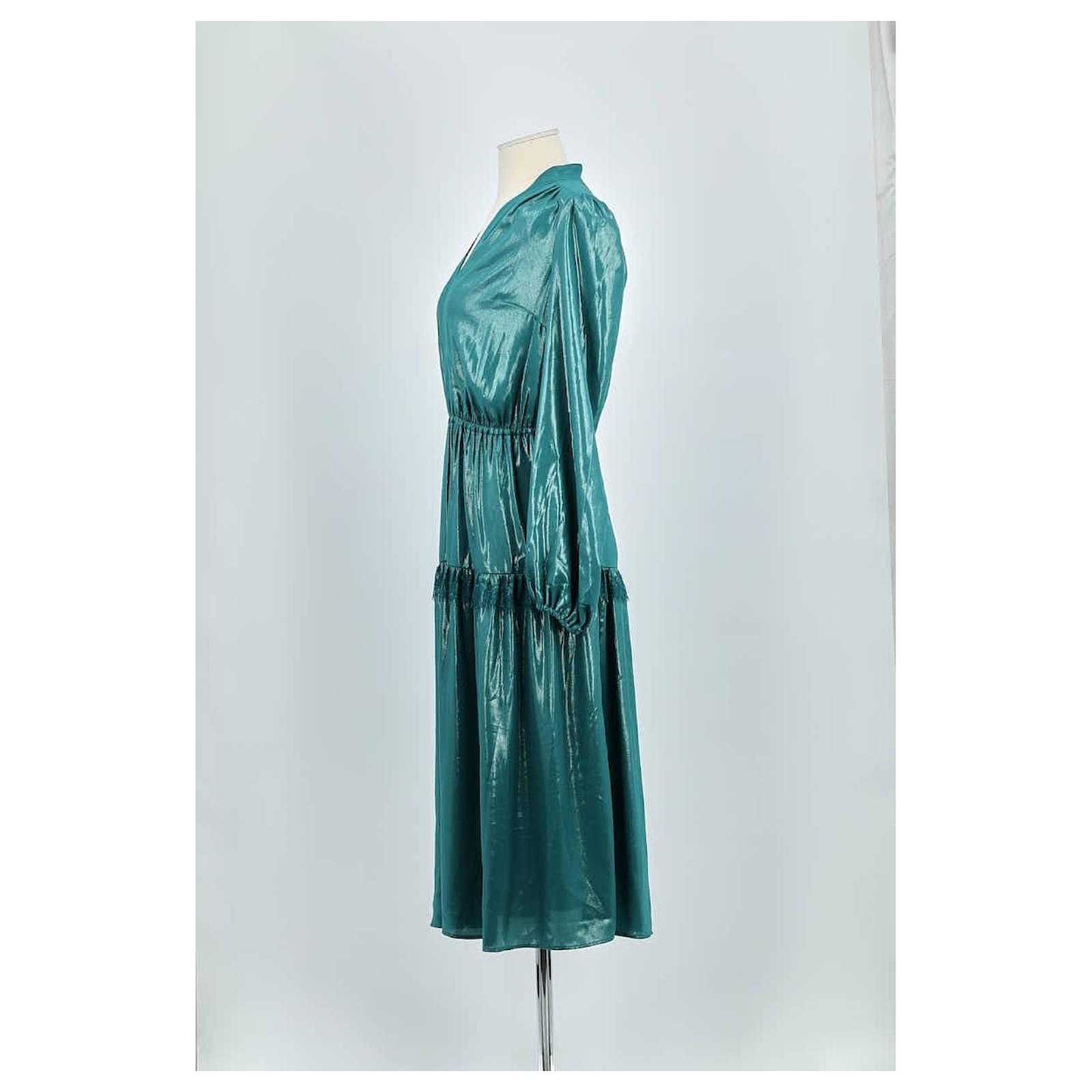 green emerald velvet dress ELISABETTA FRANCHI Woman dress ab56341e2 105 green