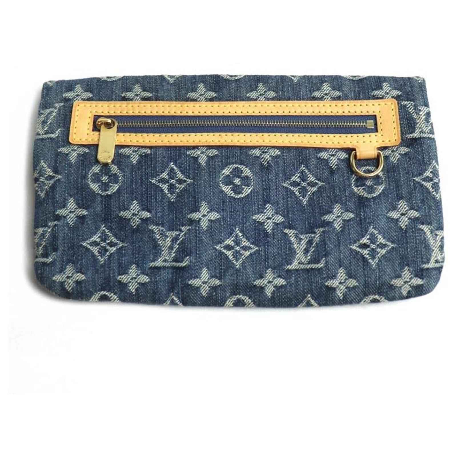 Louis Vuitton Pochette Plat Clutch Bag Blue Denim ref.2409658