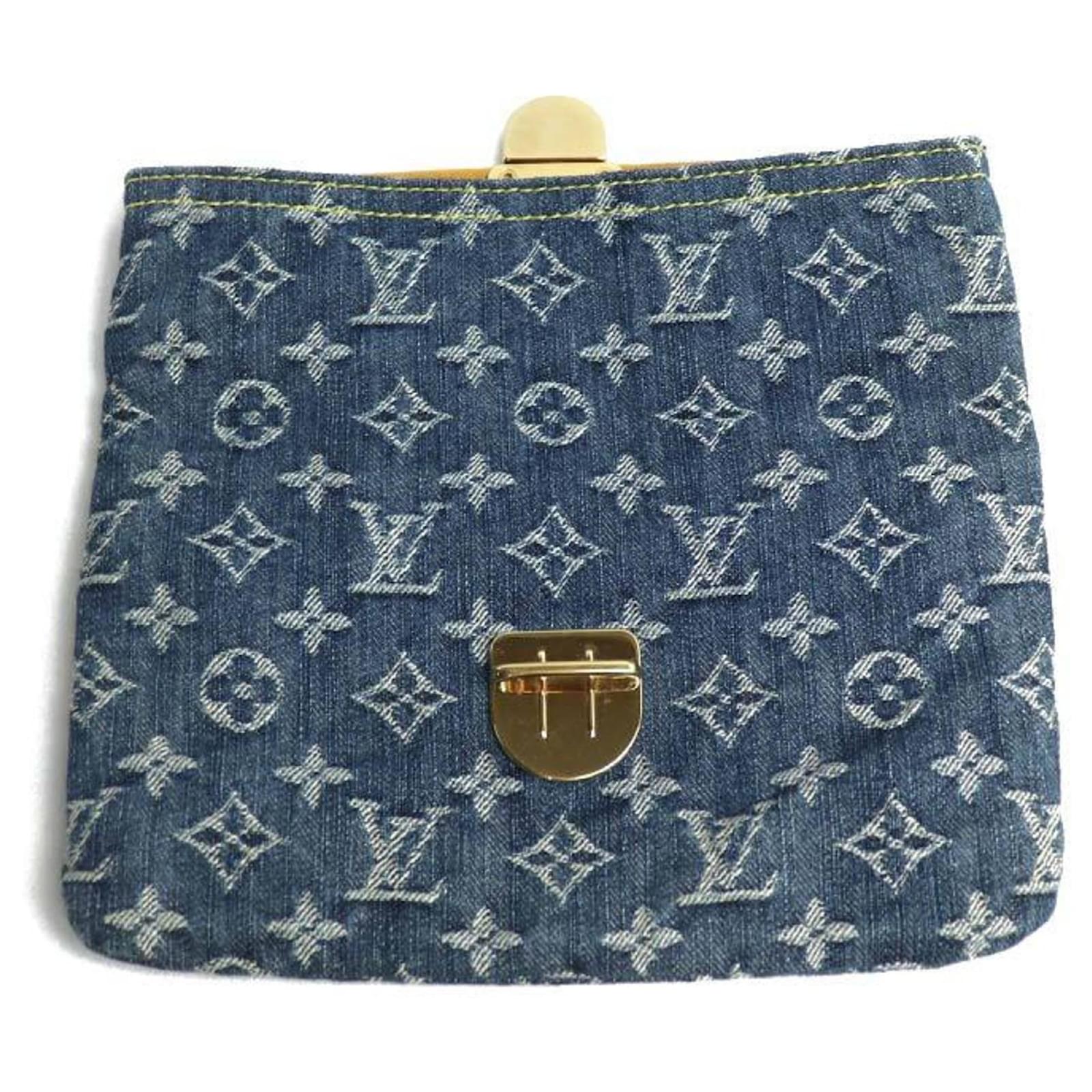 Louis Vuitton Pochette Plat Clutch Bag Blue Denim ref.2409658