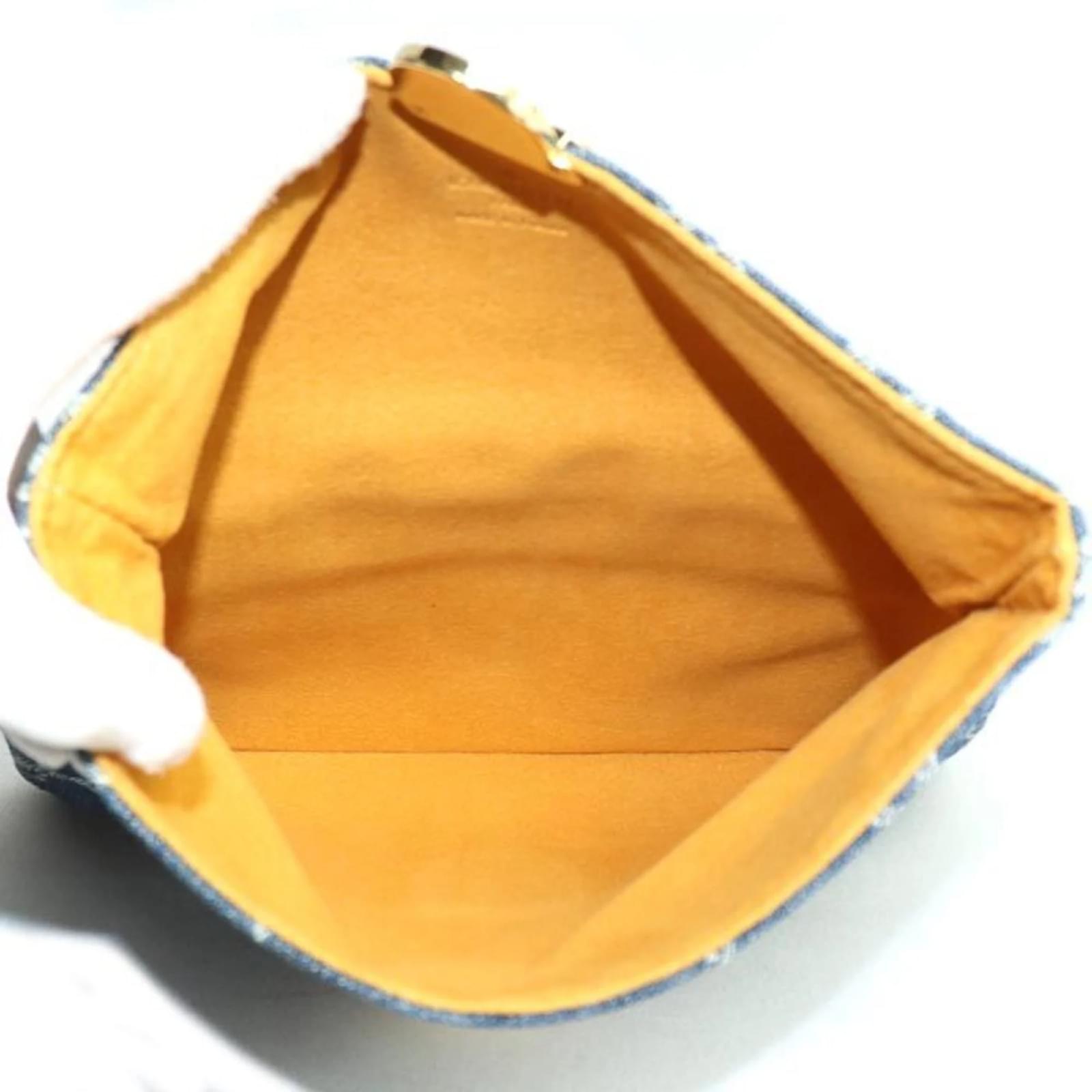 Louis Vuitton Pochette Plat Clutch Bag Blue Denim ref.2409658