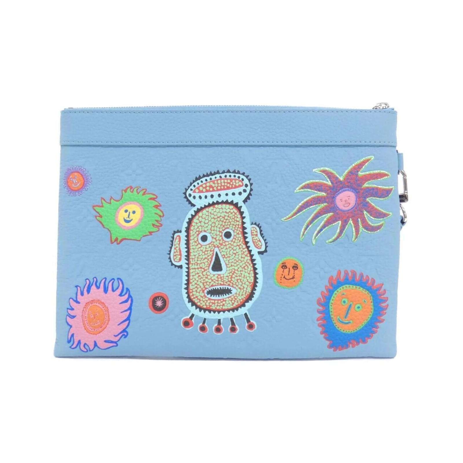 Louis Vuitton Taurillon Monogram Pochette To Go Blue Leather ref.2409948