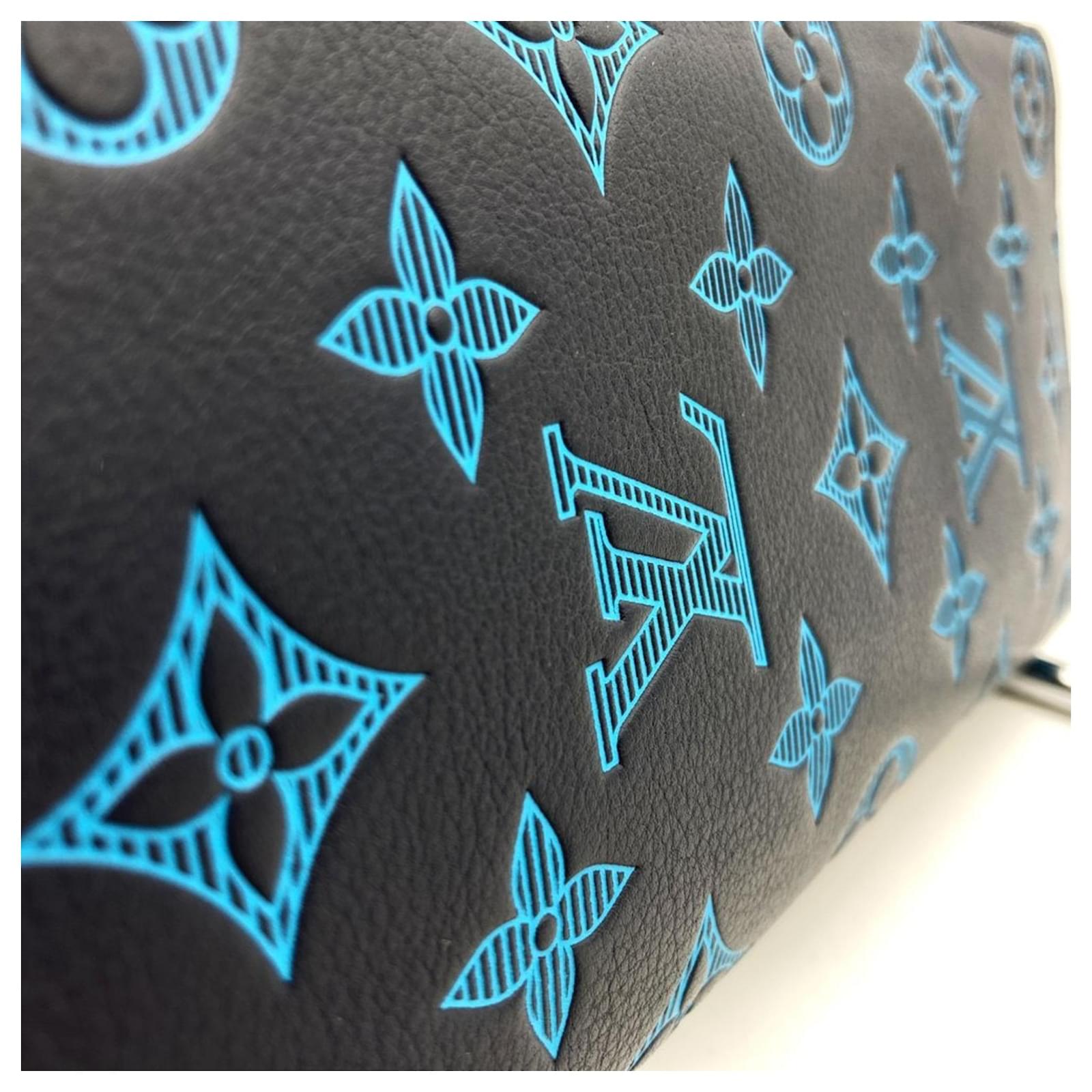 Louis Vuitton Monogram Shadow Long Wallet Blue Navy blue Cloth  ref.2410037