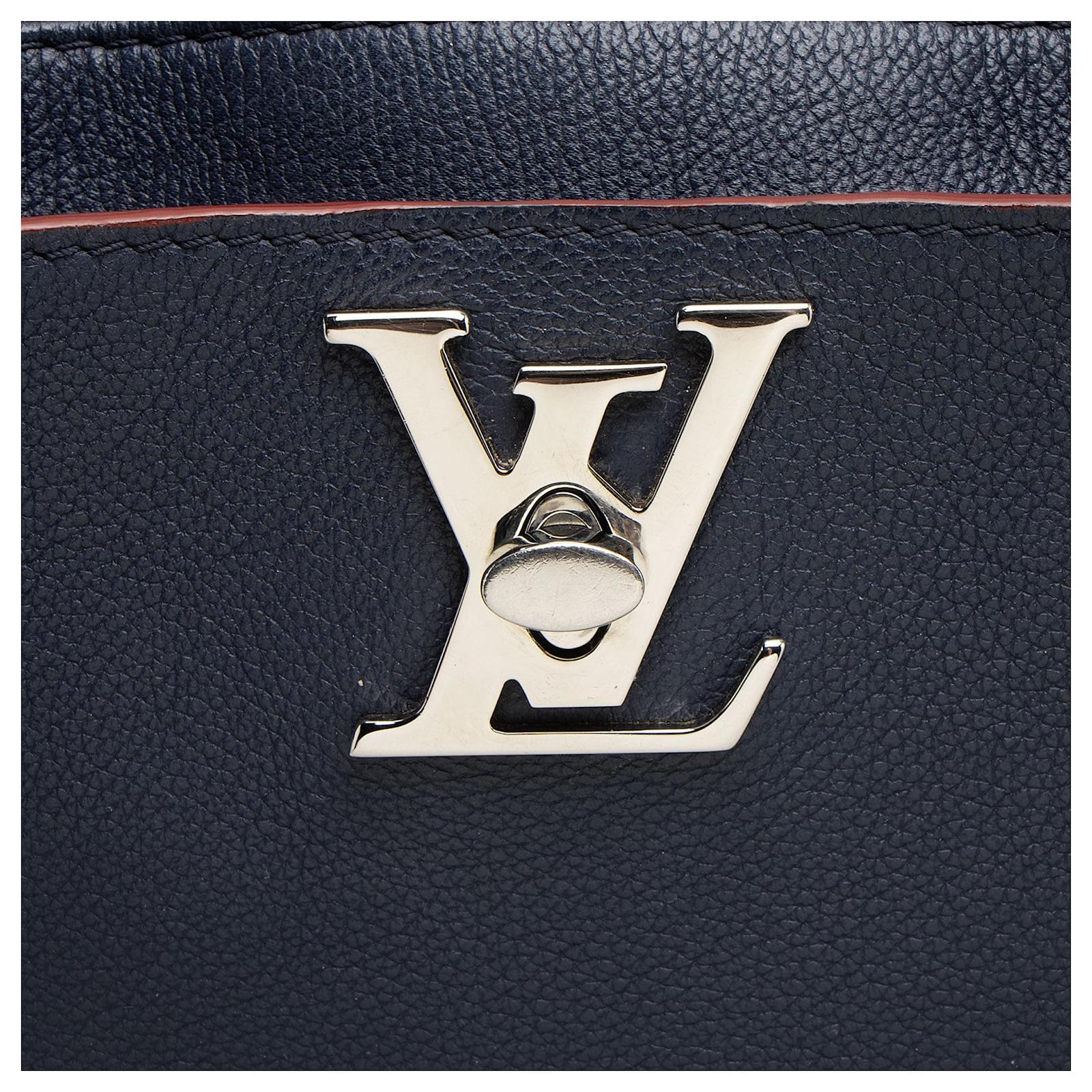 Louis Vuitton Calfskin Lockmeto Tote Blue Leather Pony-style calfskin ref.2413079