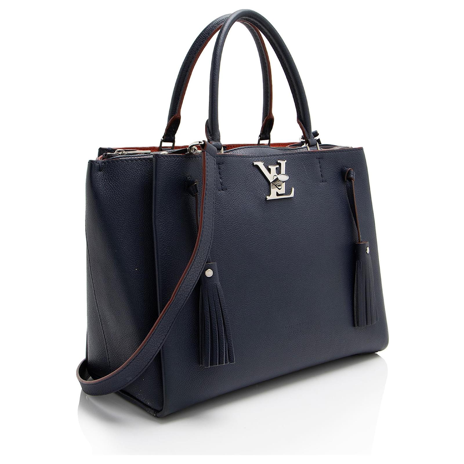 Louis Vuitton Calfskin Lockmeto Tote Blue Leather Pony-style calfskin ref.2413079