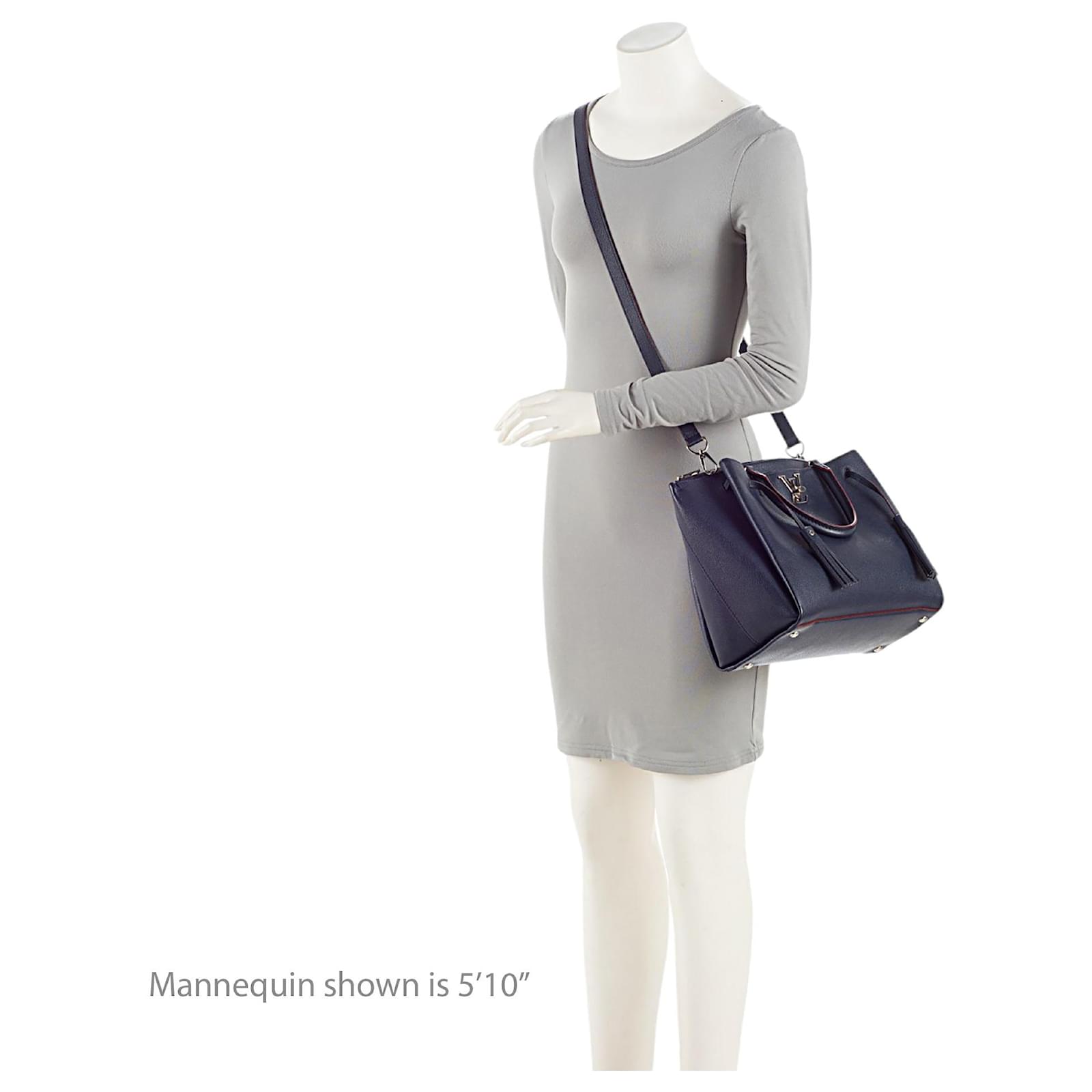 Louis Vuitton Calfskin Lockmeto Tote Blue Leather Pony-style calfskin ref.2413079