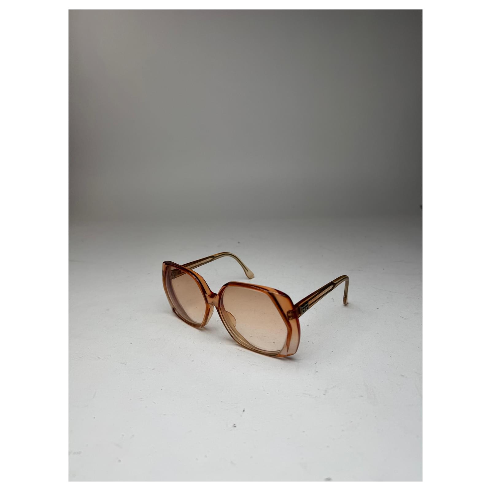 Vintage Givenchy Oversized Sunglasses brown orange Plastic ref