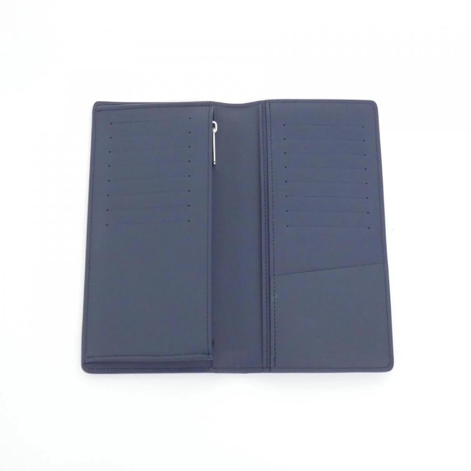 Louis Vuitton LV Aerogramme Portefeuille Brazza Wallet Navy blue Leather  ref.2415153