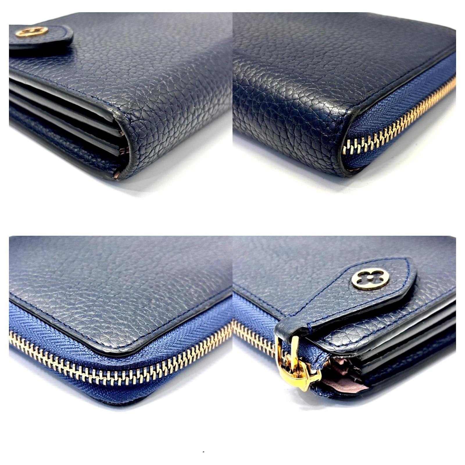 Louis Vuitton Portefeuille Comete Long Wallet Navy blue Leather  ref.2416562