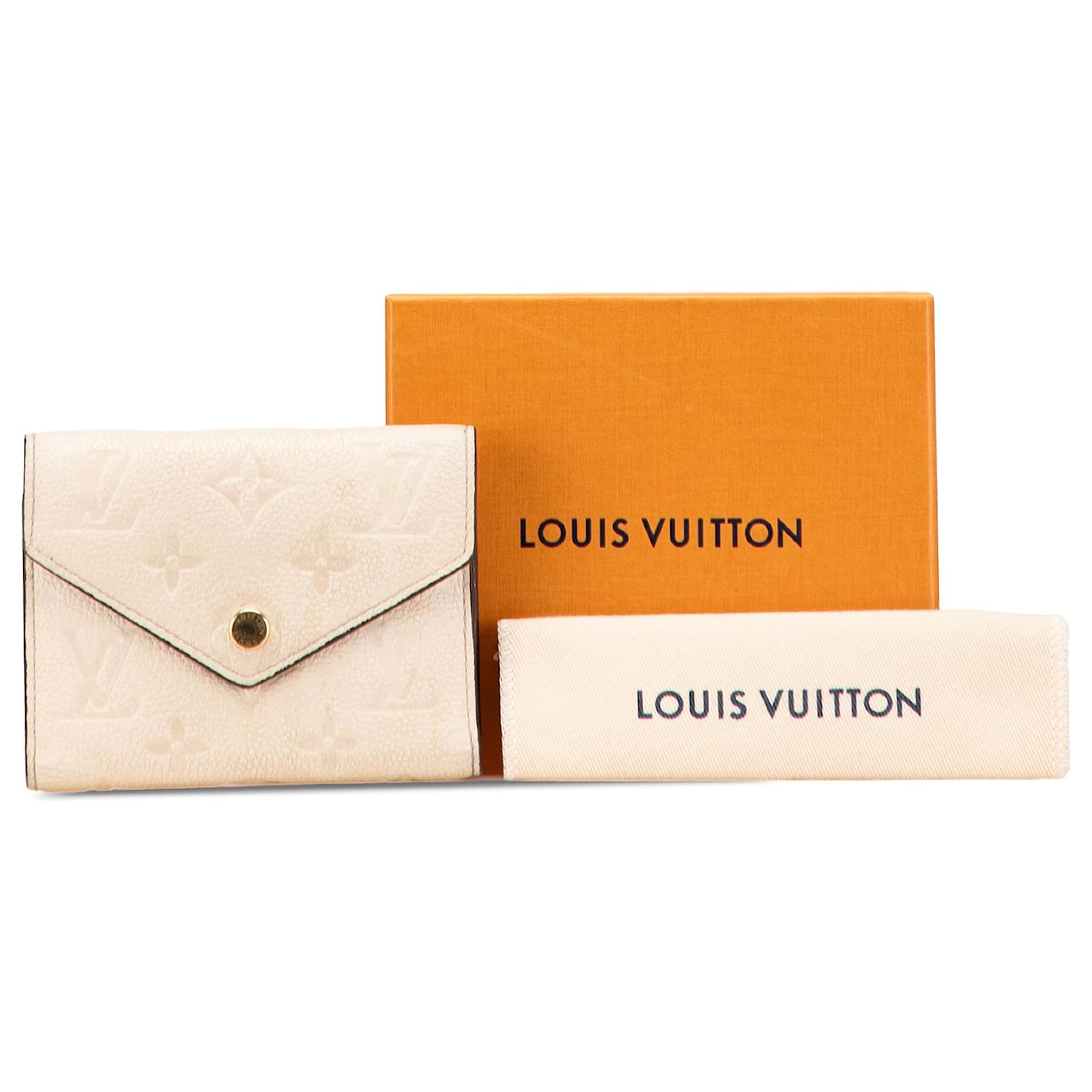 Louis Vuitton Brown Monogram Empreinte Victorine Wallet Beige Leather Cloth  ref.2417044
