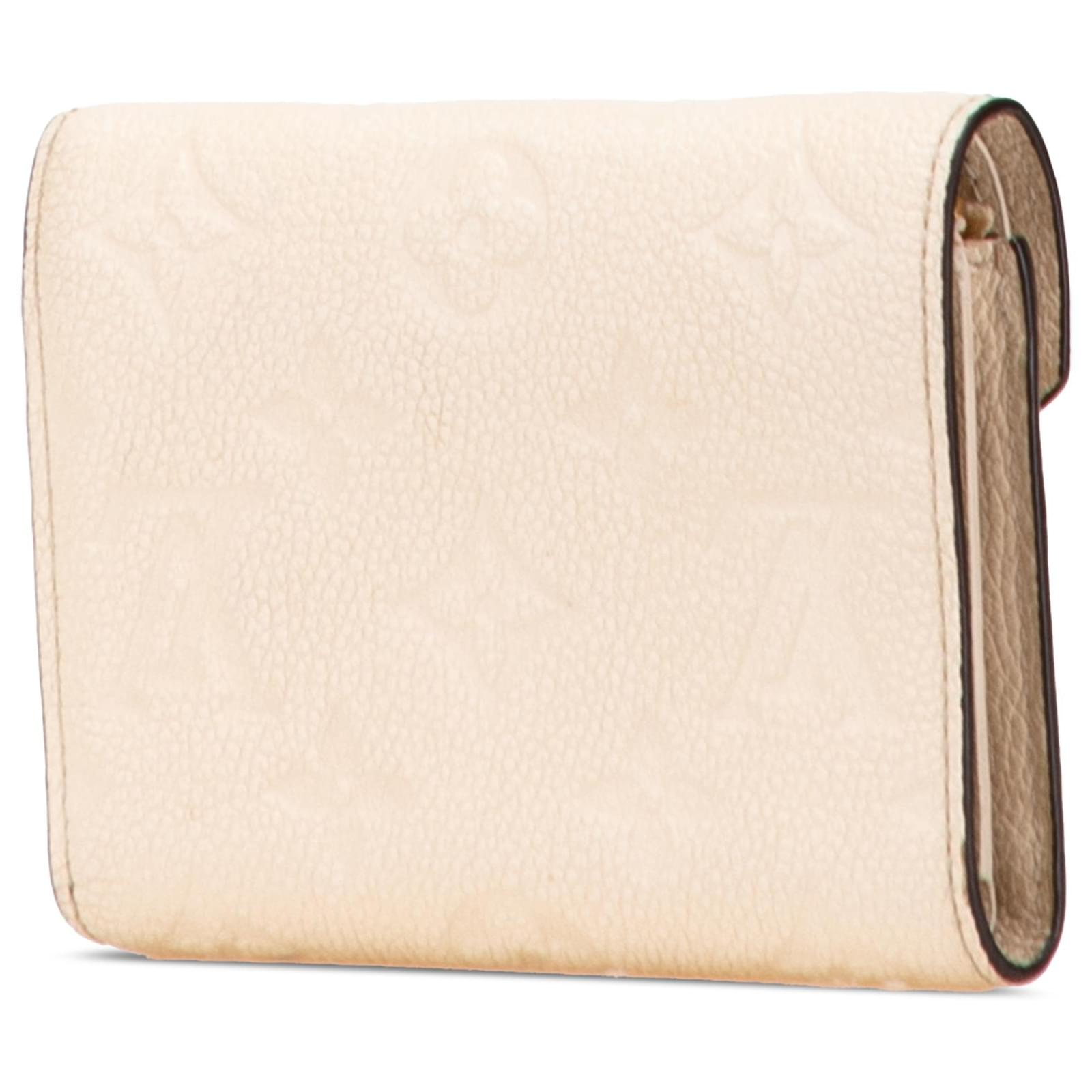 Louis Vuitton Brown Monogram Empreinte Victorine Wallet Beige Leather Cloth  ref.2417044