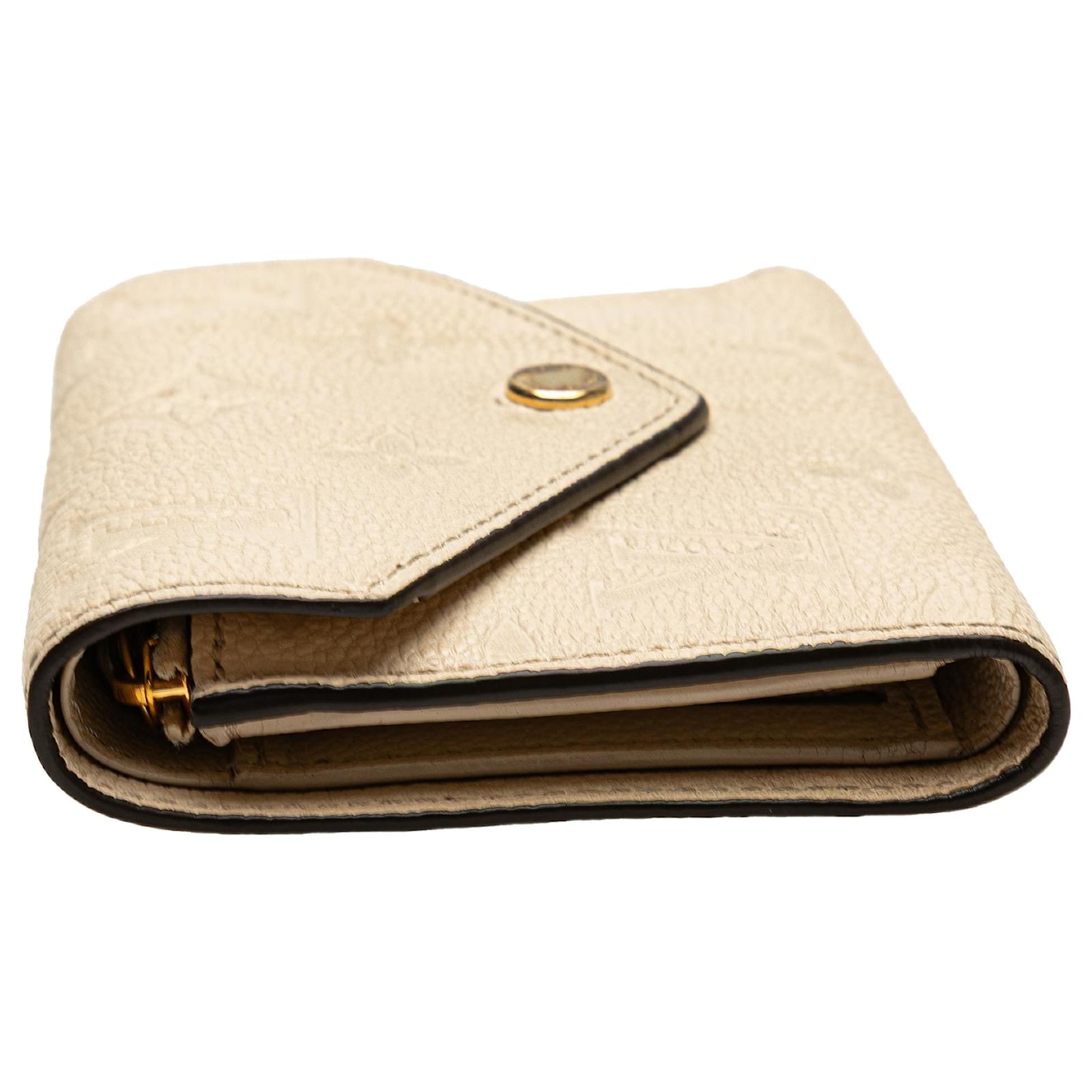 Louis Vuitton Brown Monogram Empreinte Victorine Wallet Beige Leather Cloth  ref.2417044