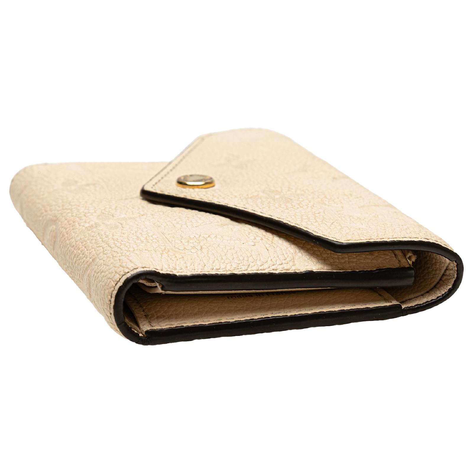 Louis Vuitton Brown Monogram Empreinte Victorine Wallet Beige Leather Cloth  ref.2417044
