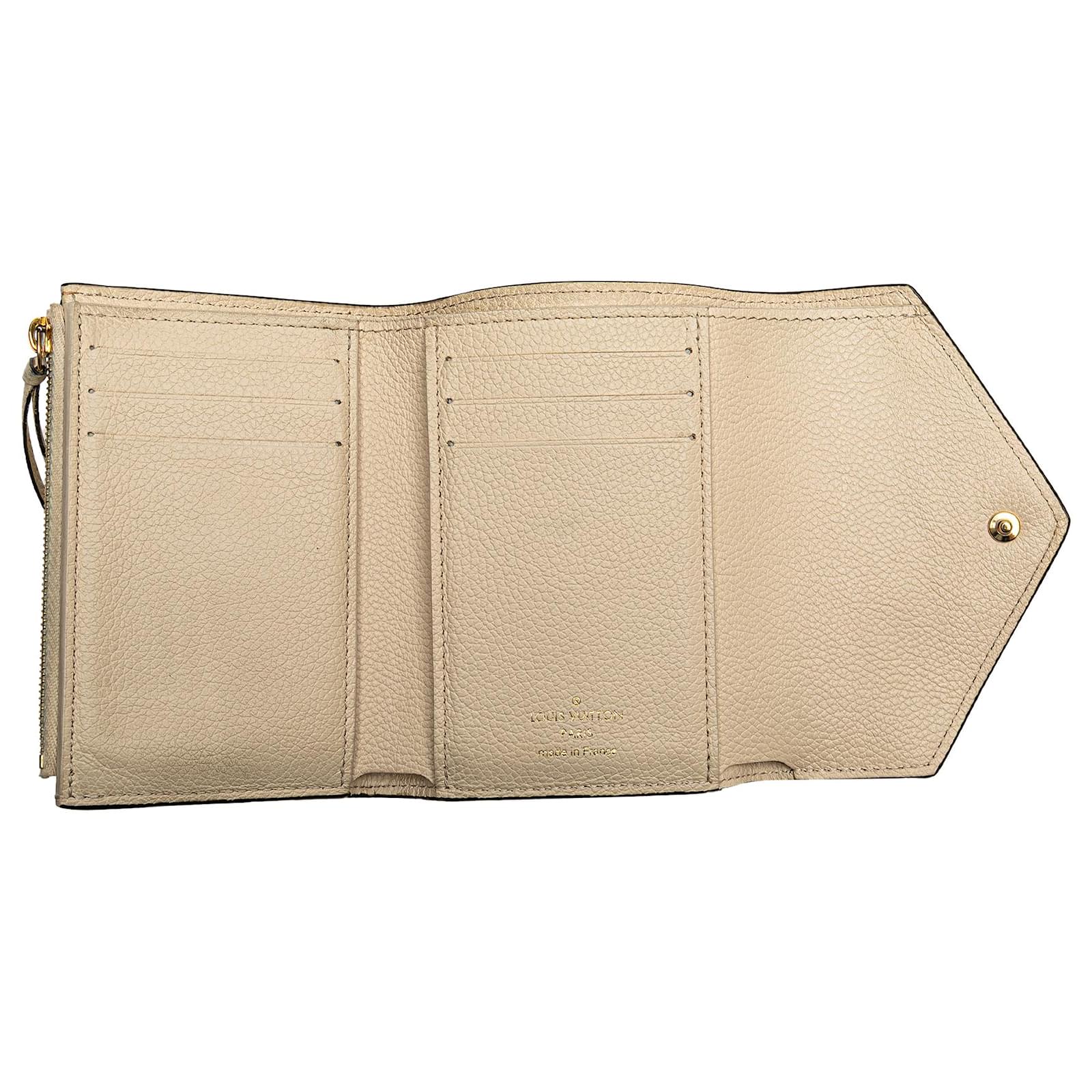Louis Vuitton Brown Monogram Empreinte Victorine Wallet Beige Leather Cloth  ref.2417044