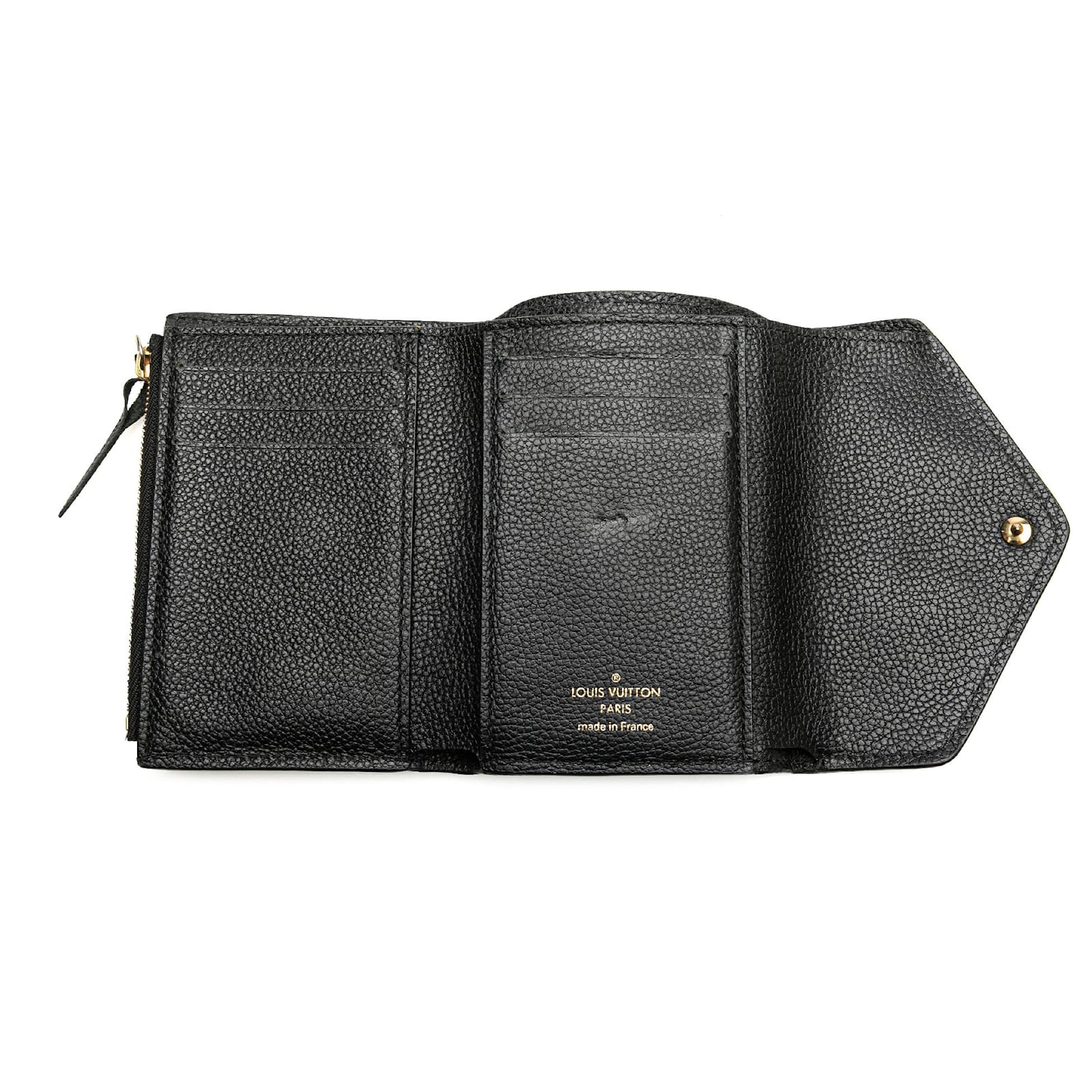 Louis Vuitton Black Monogram Empreinte Victorine Wallet Leather Cloth  ref.2417079