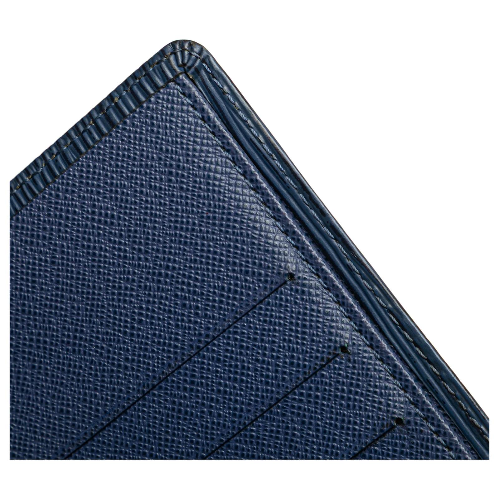 Louis Vuitton Blue Epi Bifold Wallet Leather  ref.2417154