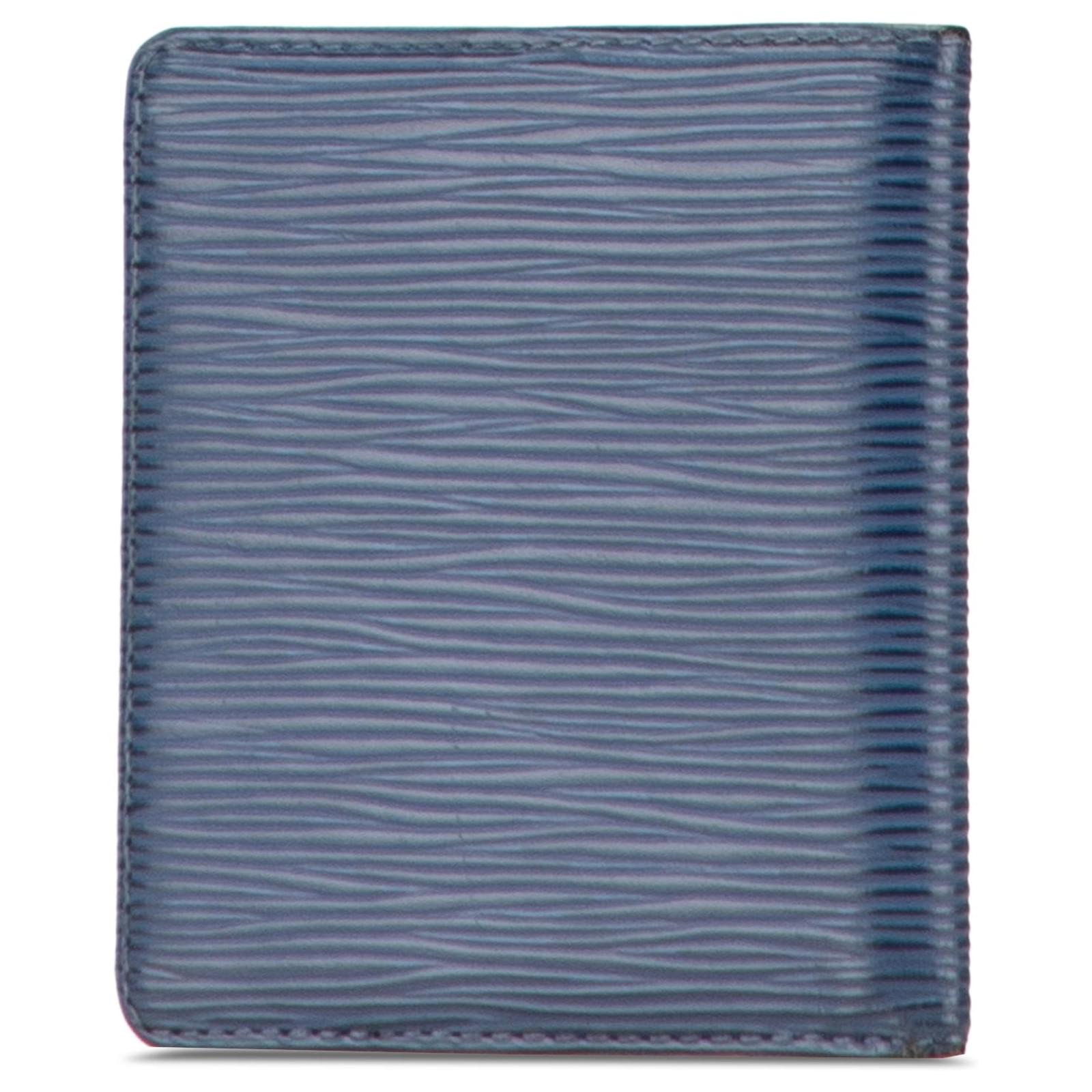 Louis Vuitton Blue Epi Bifold Wallet Leather  ref.2417154