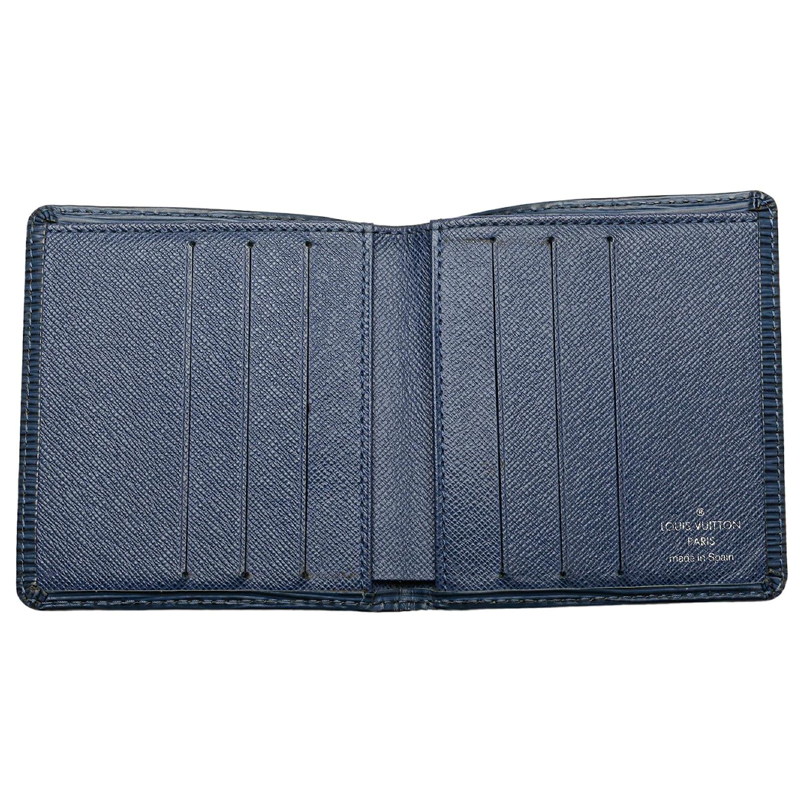 Louis Vuitton Blue Epi Bifold Wallet Leather  ref.2417154