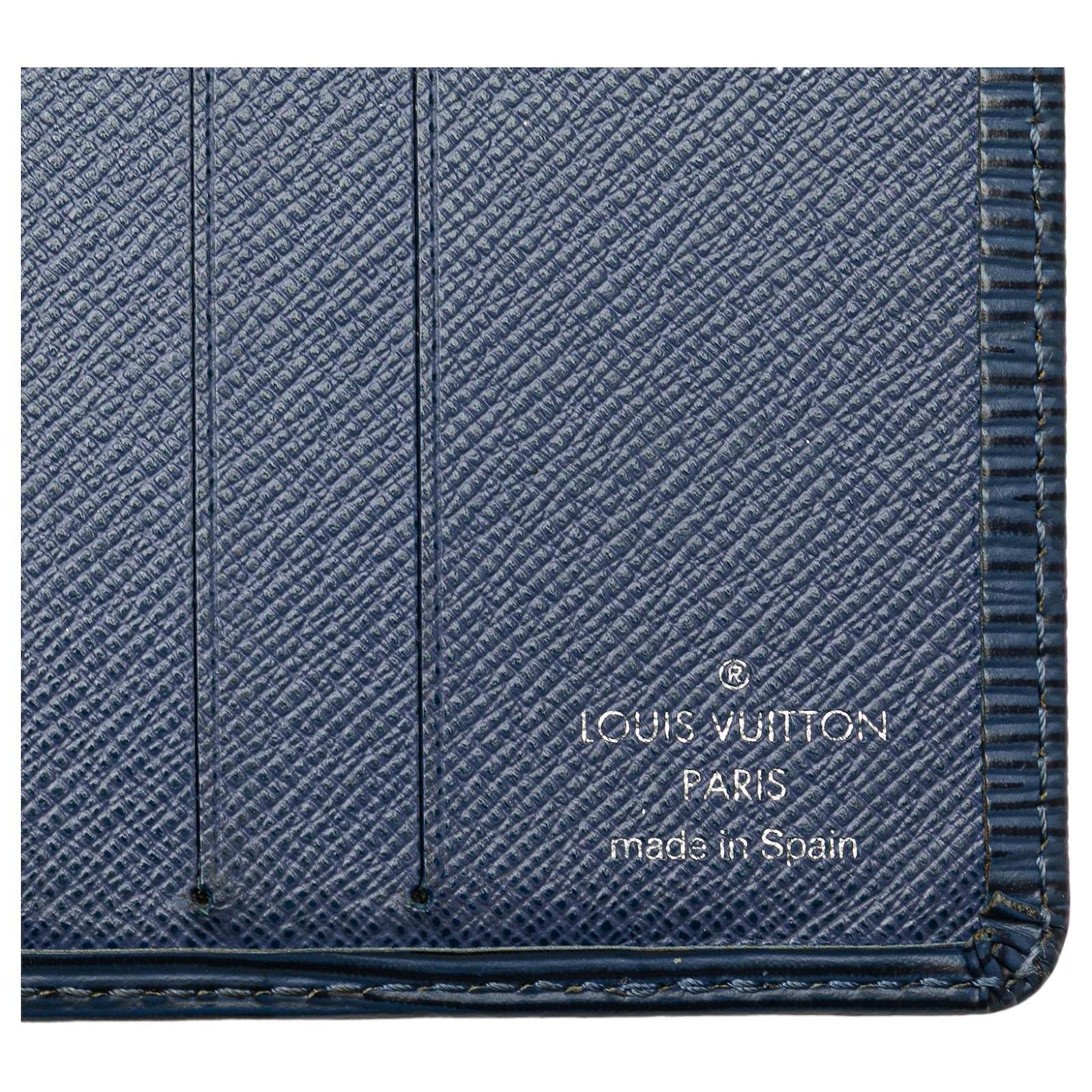 Louis Vuitton Blue Epi Bifold Wallet Leather  ref.2417154