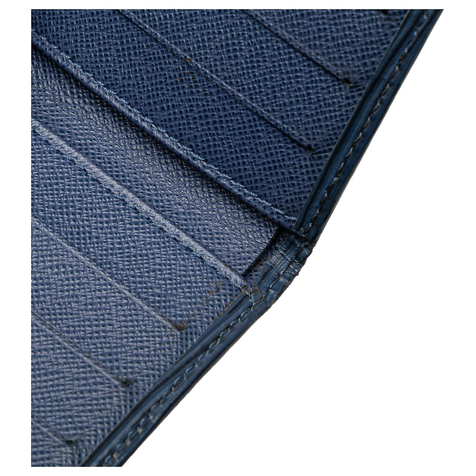 Louis Vuitton Blue Epi Bifold Wallet Leather  ref.2417154
