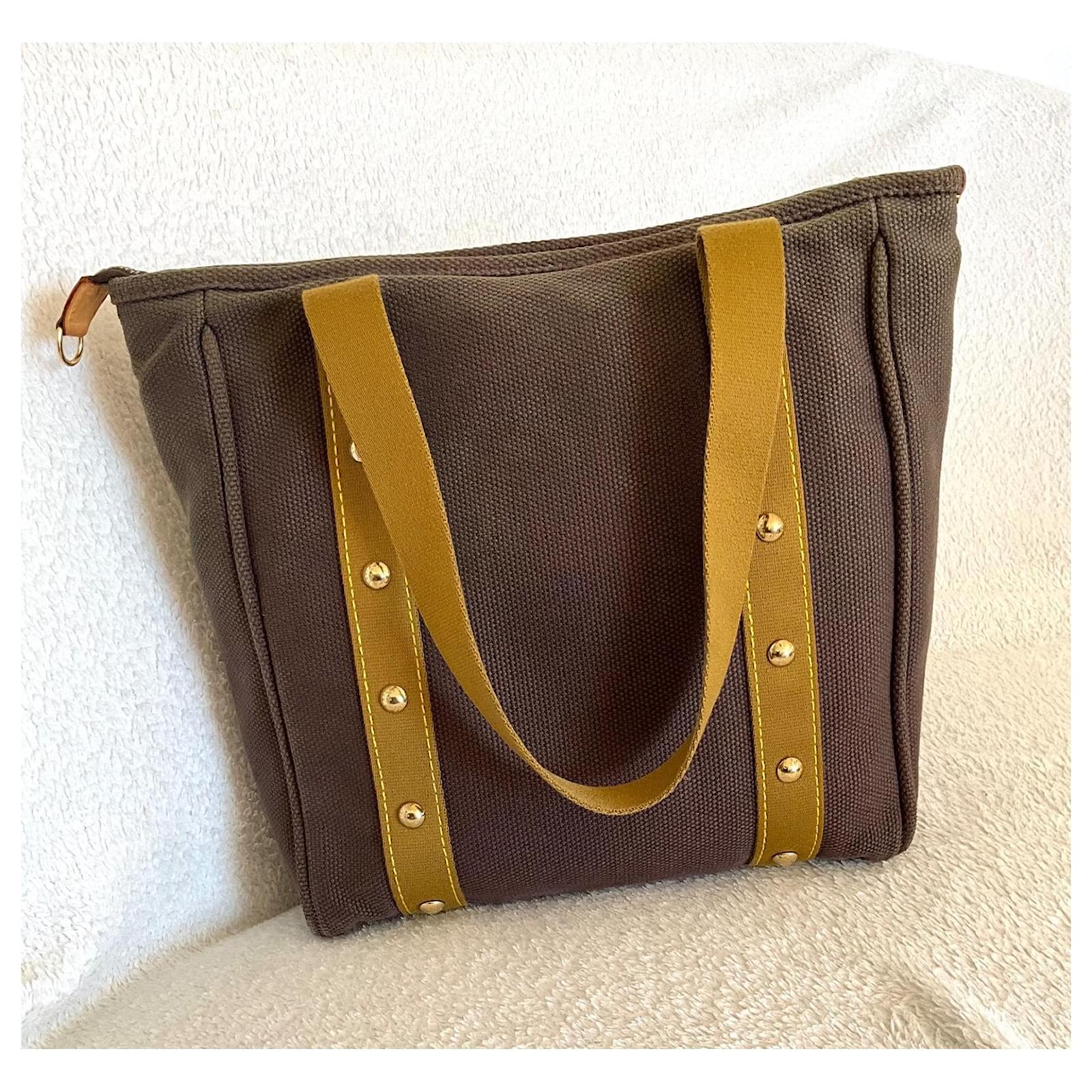 Louis Vuitton Antigua Brown Khaki Cotton Cloth  ref.2418239