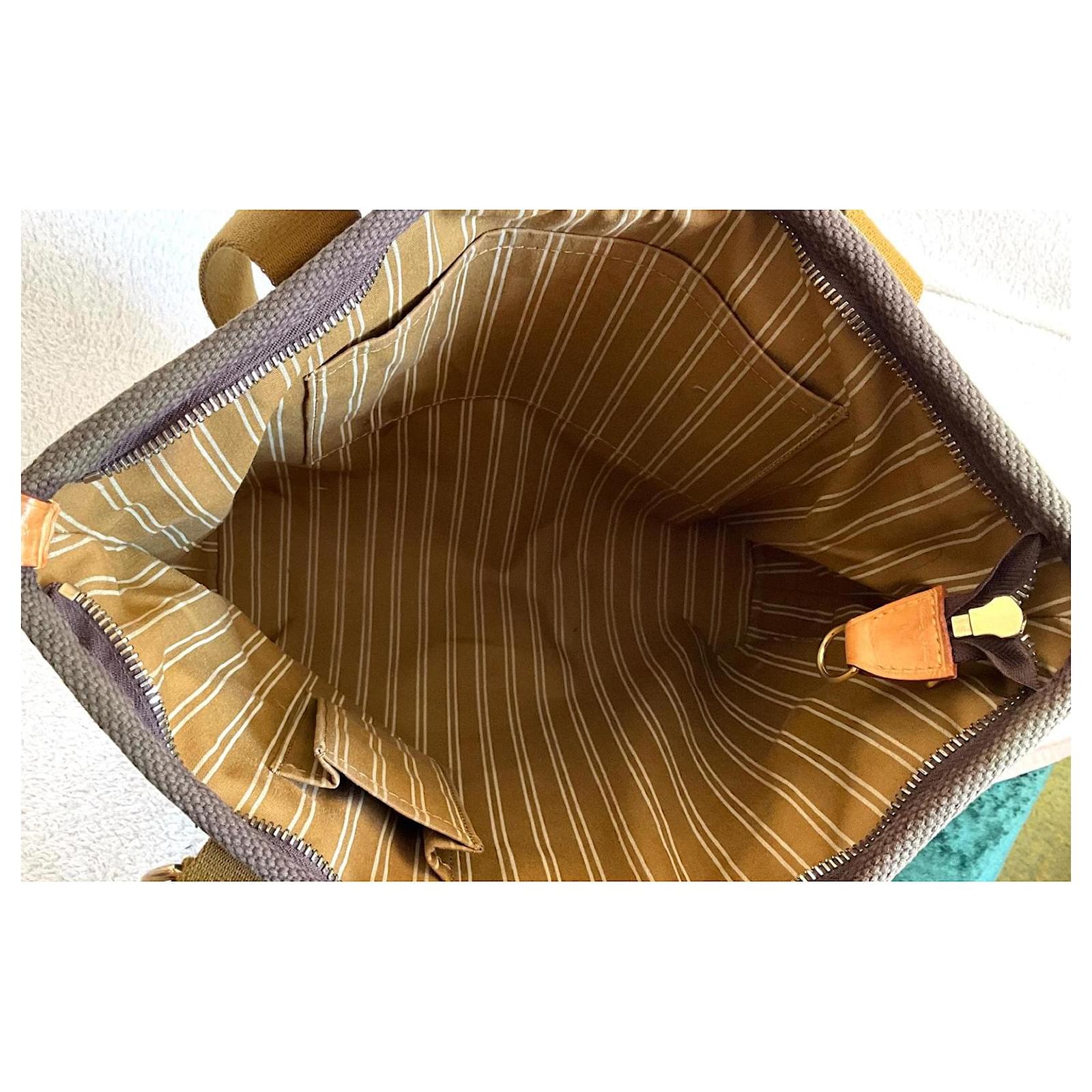 Louis Vuitton Antigua Brown Khaki Cotton Cloth  ref.2418239